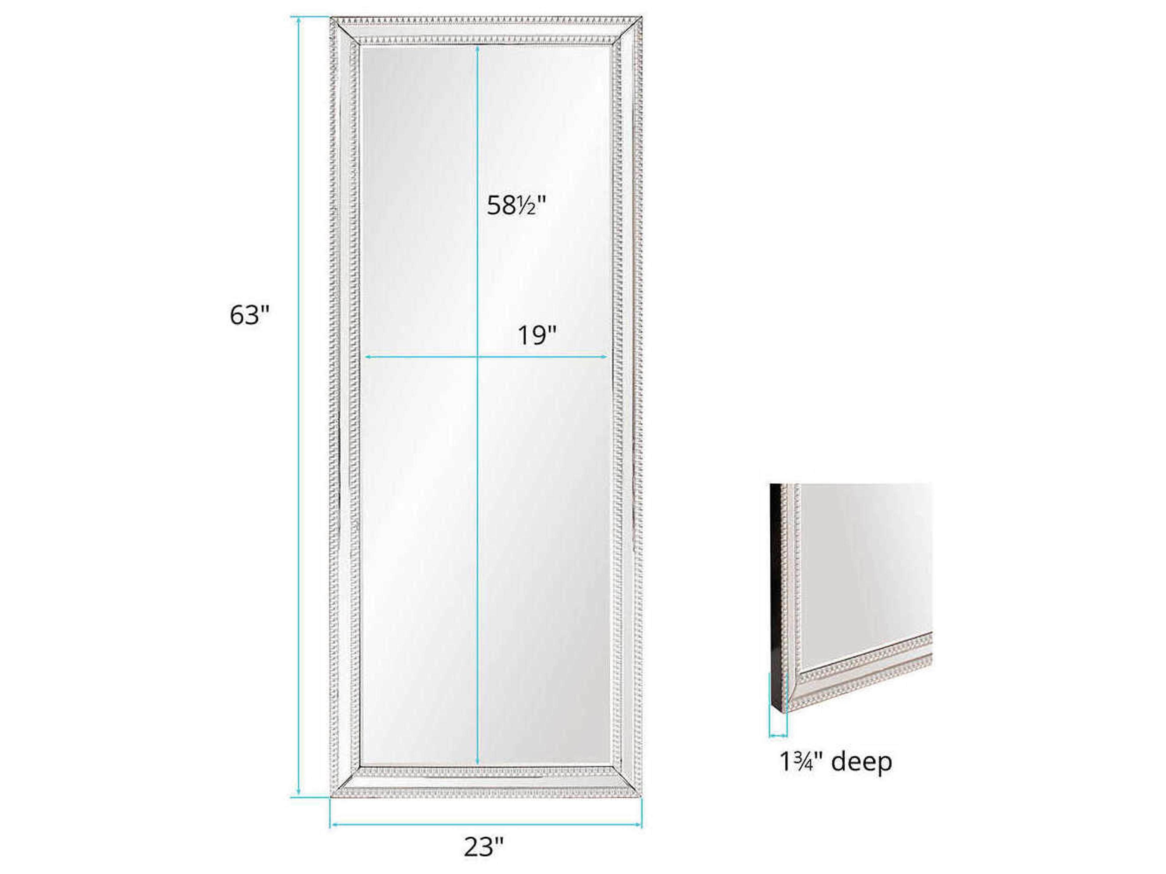 Howard Elliott Gemma Beaded Glass Trim Rectangular Wall Mirror