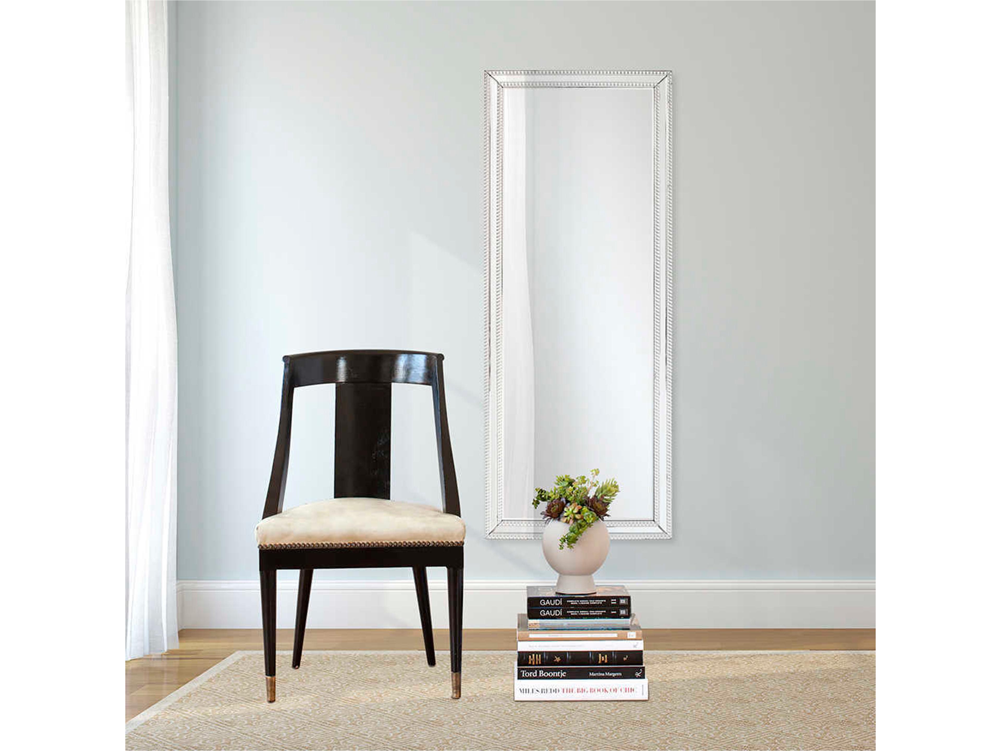 Howard Elliott Gemma Beaded Glass Trim Rectangular Wall Mirror