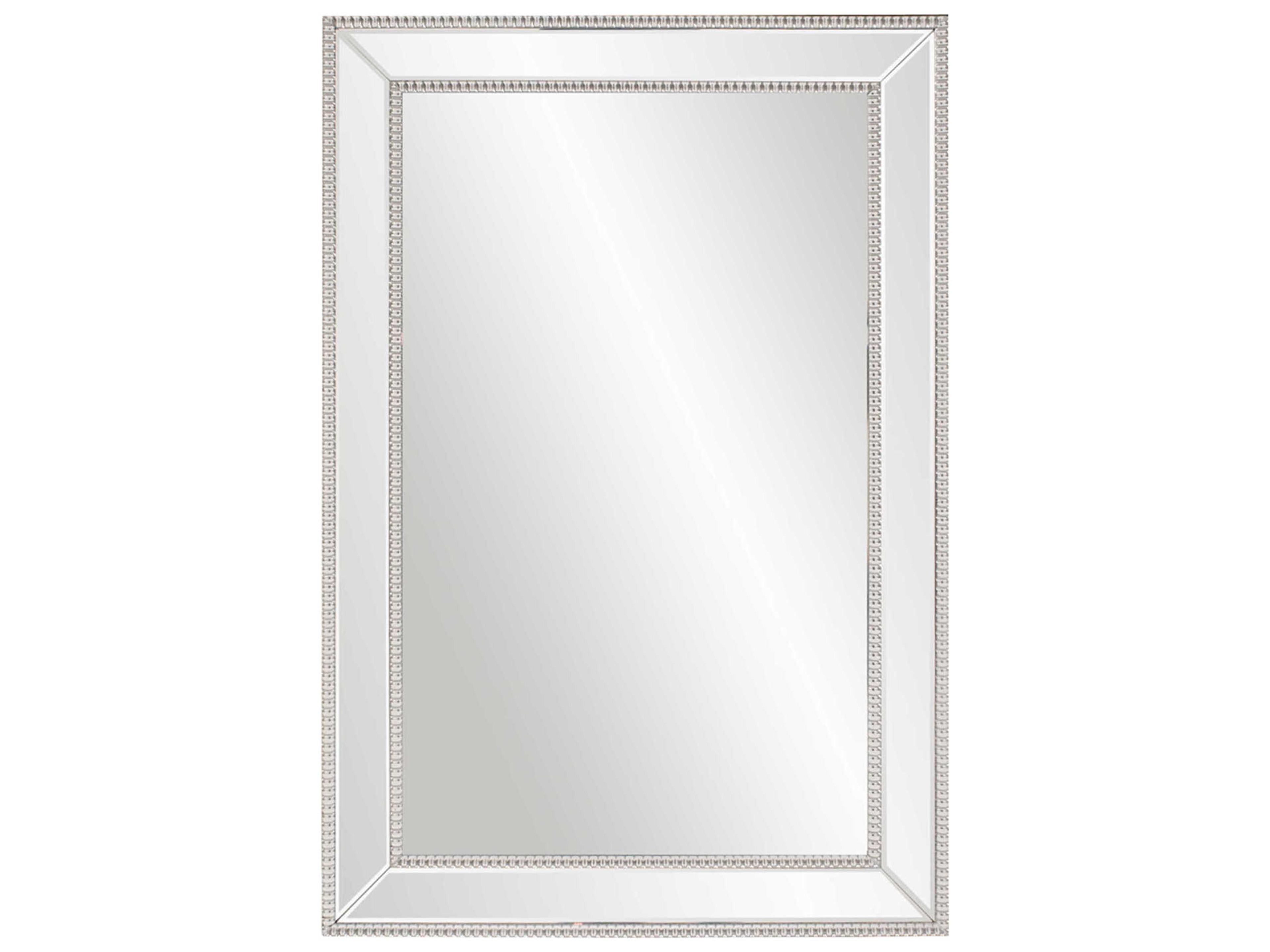 Howard Elliott Gemma Beaded Glass Trim Rectangular Wall Mirror