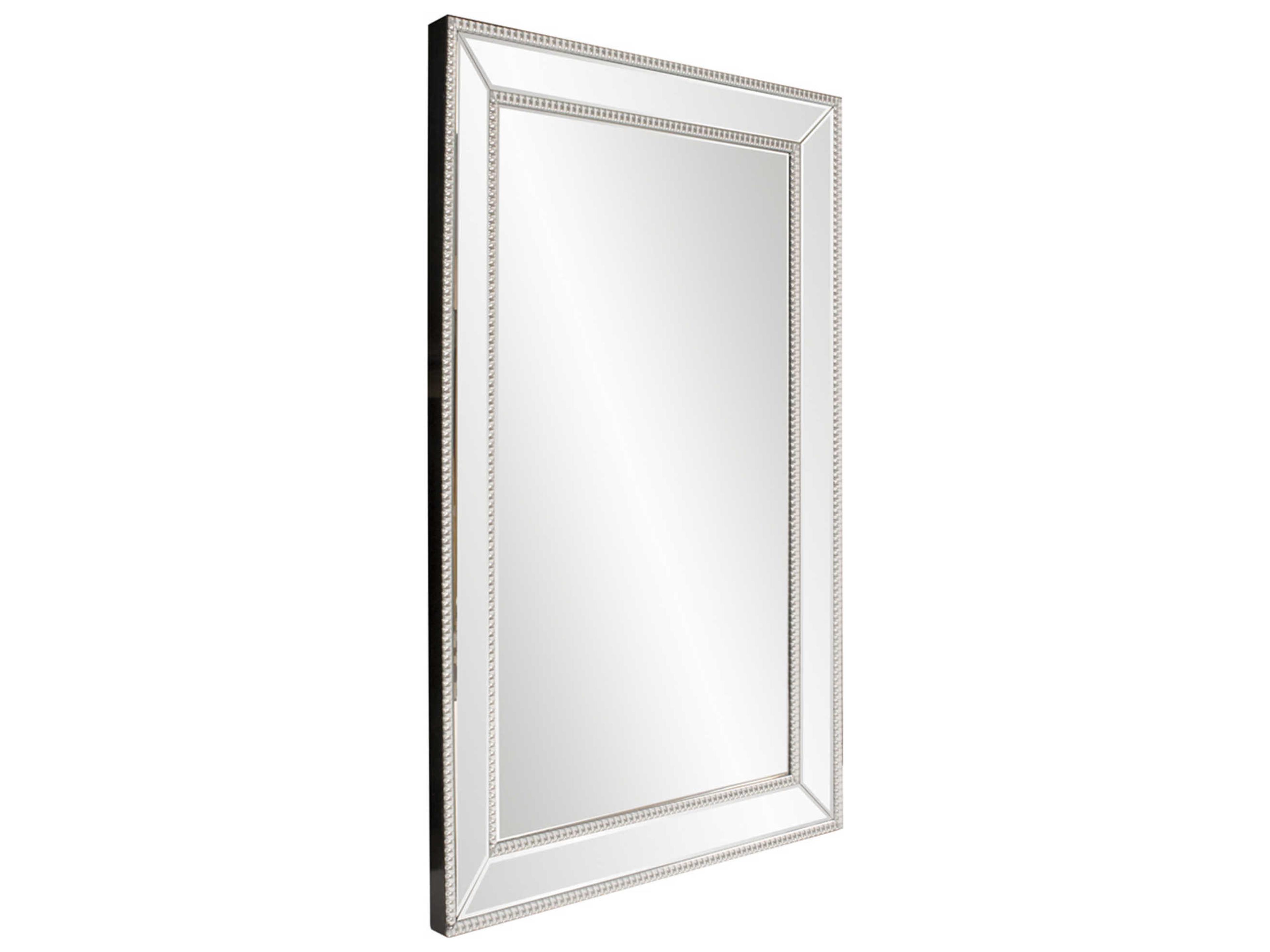 Howard Elliott Gemma Beaded Glass Trim Rectangular Wall Mirror
