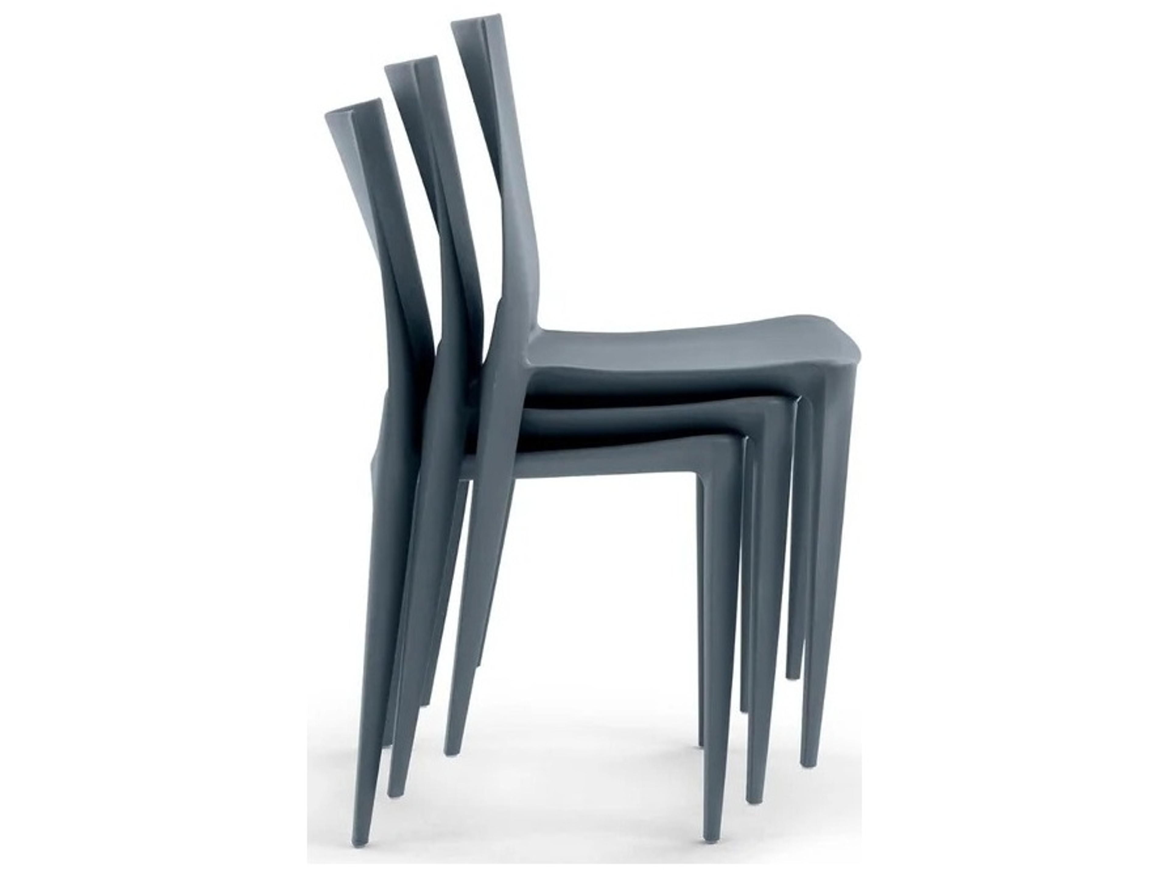 Heller Bellini Dark Gray Armless Dining Chair - Pack of 2