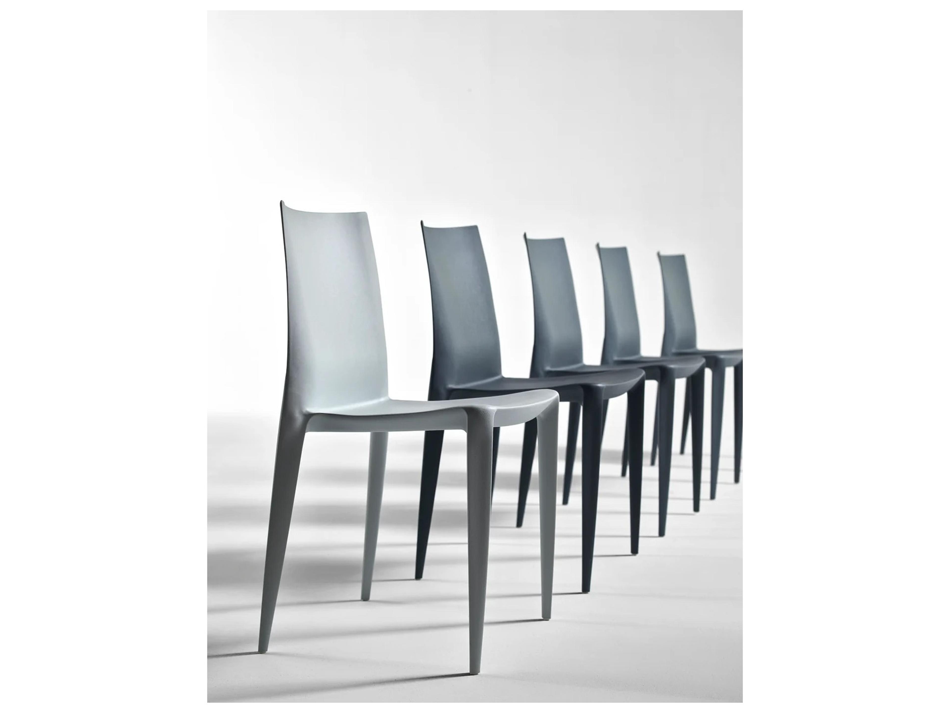 Heller Bellini Dark Gray Armless Dining Chair - Pack of 2