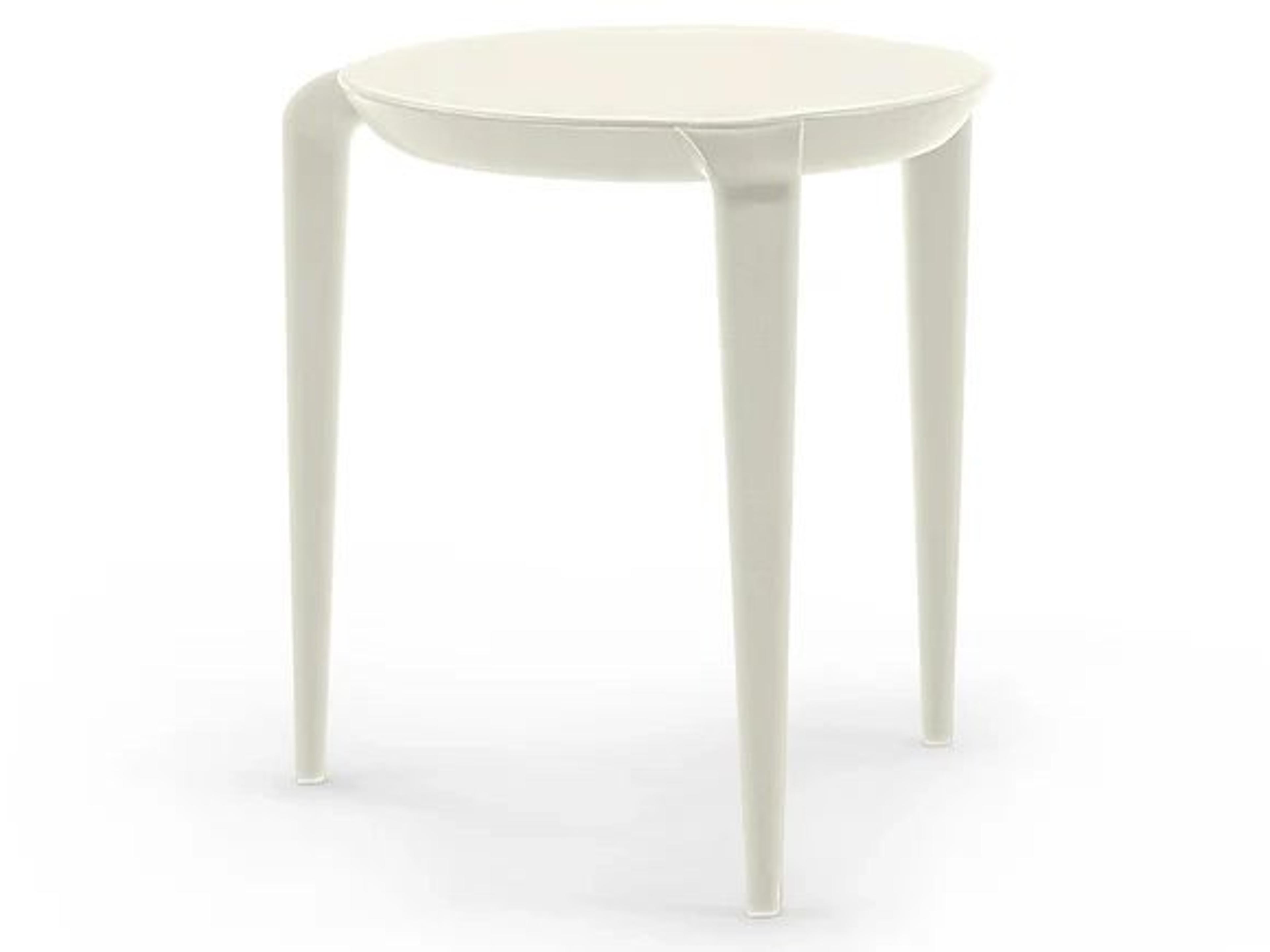 Tavollini  White Round Plastic End Table - Pack of 2