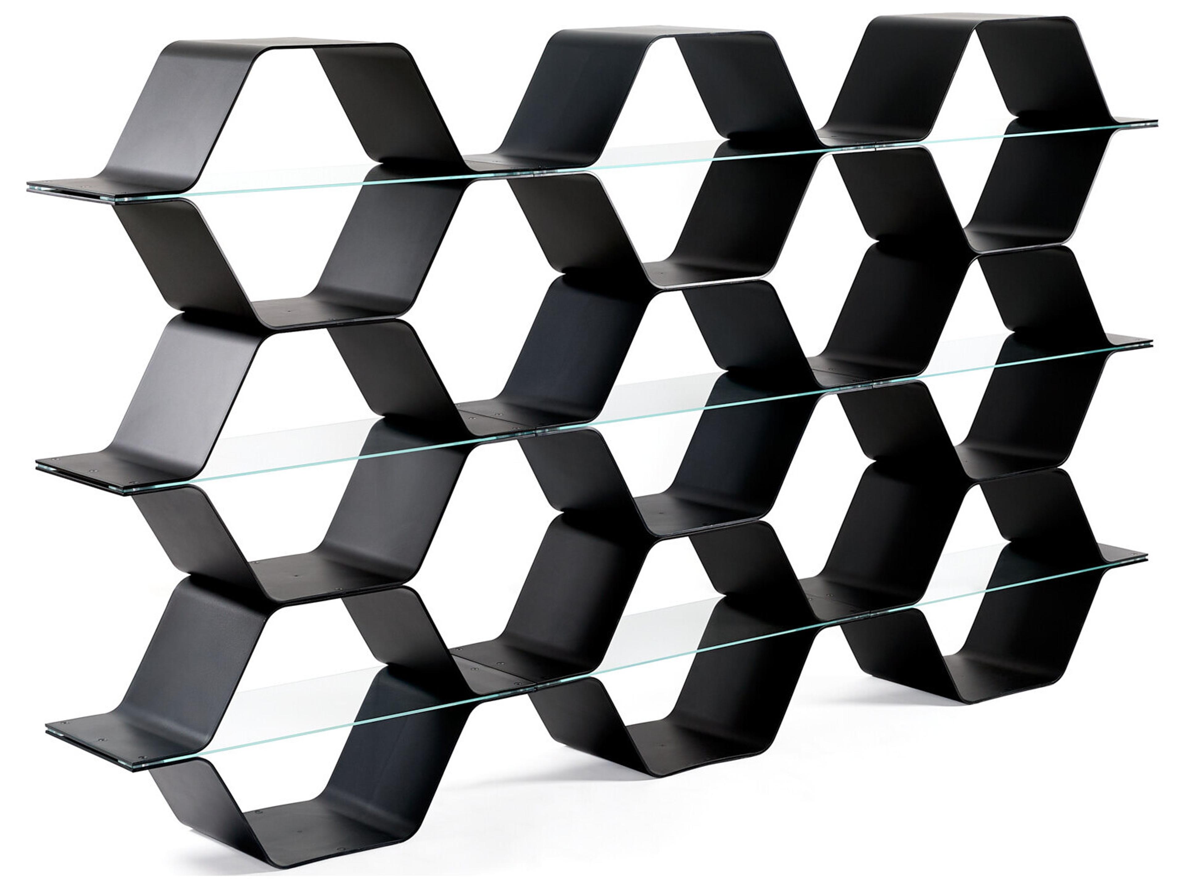 Heller Honeycomb Modular Shelving - Black - Configuration F