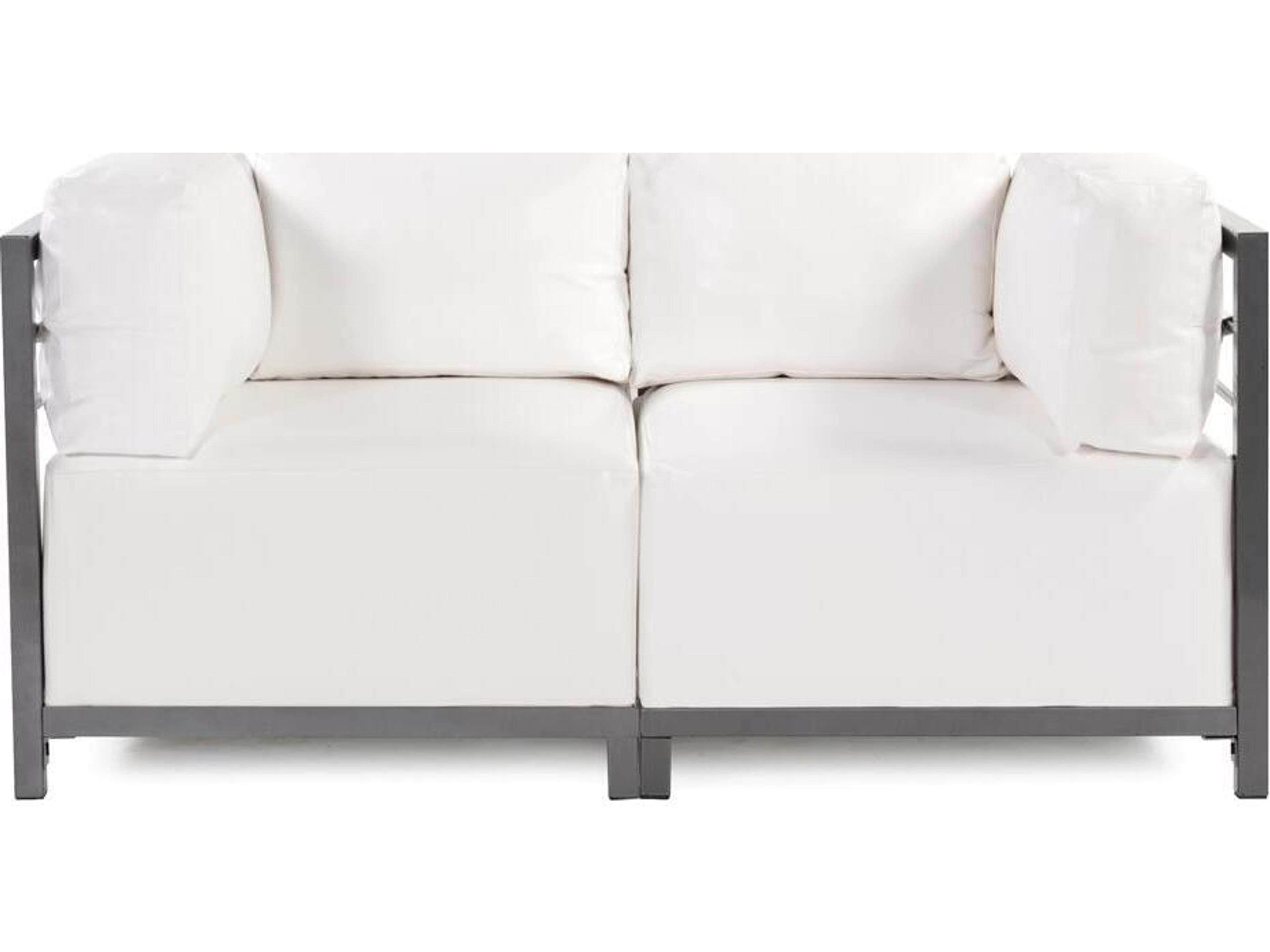 Axis Atlantis White Fabric Cushion Loveseat