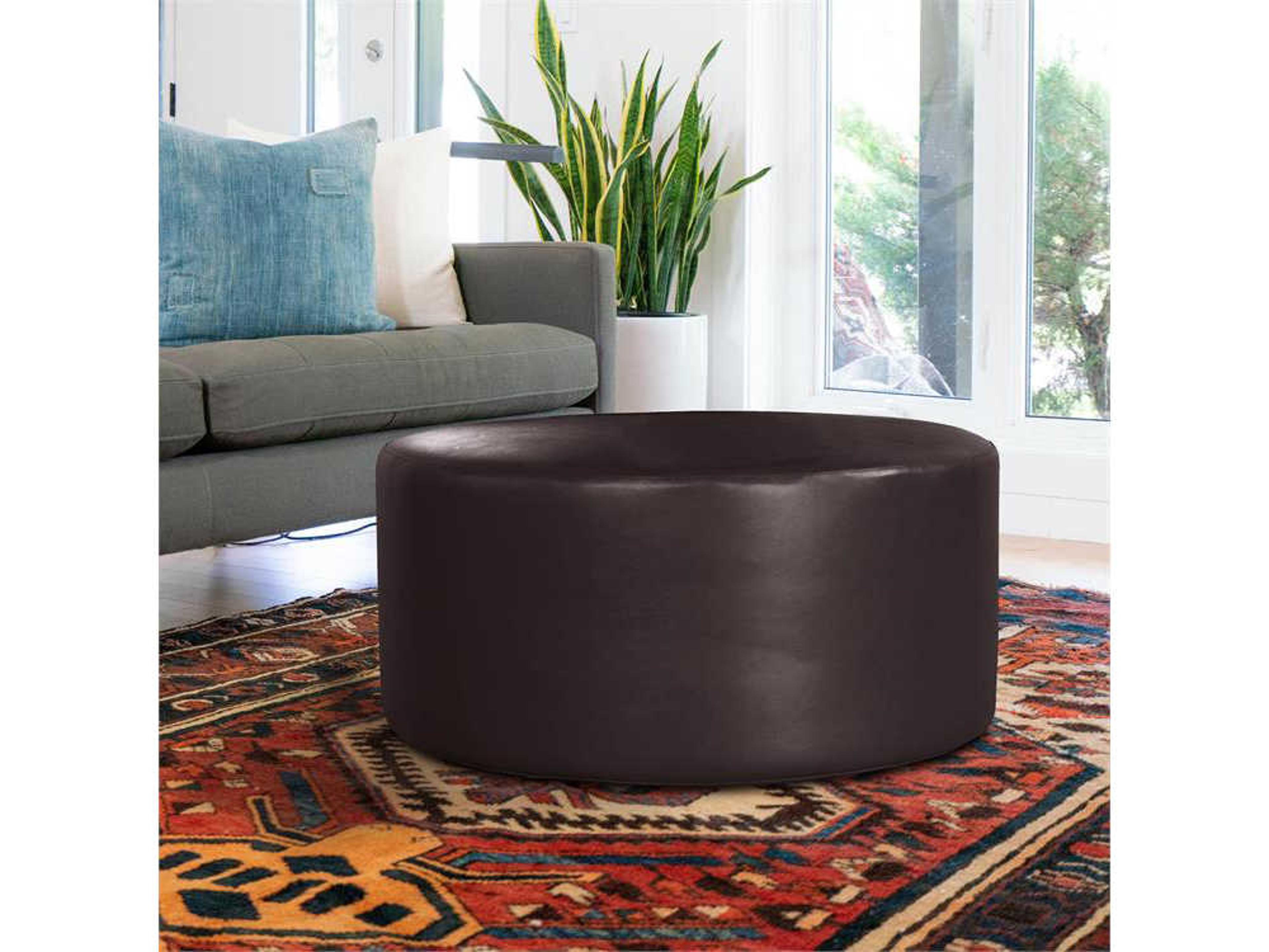 Howard Elliott Outdoor Patio Atlantis Black Recycled Plastic Cushion Ottoman