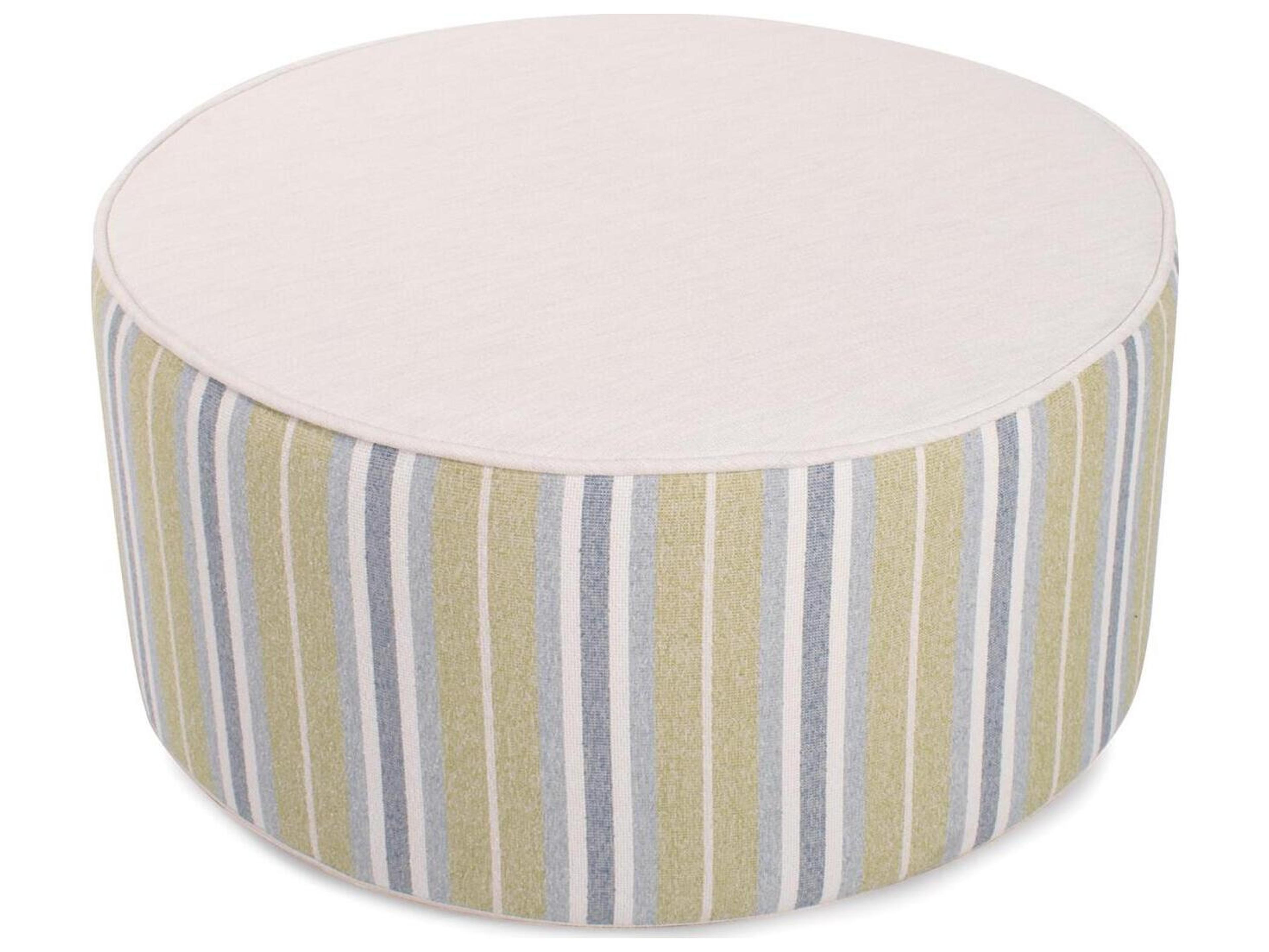 Howard Elliott Outdoor Universal Dune Moss Fabric Cushion Ottoman