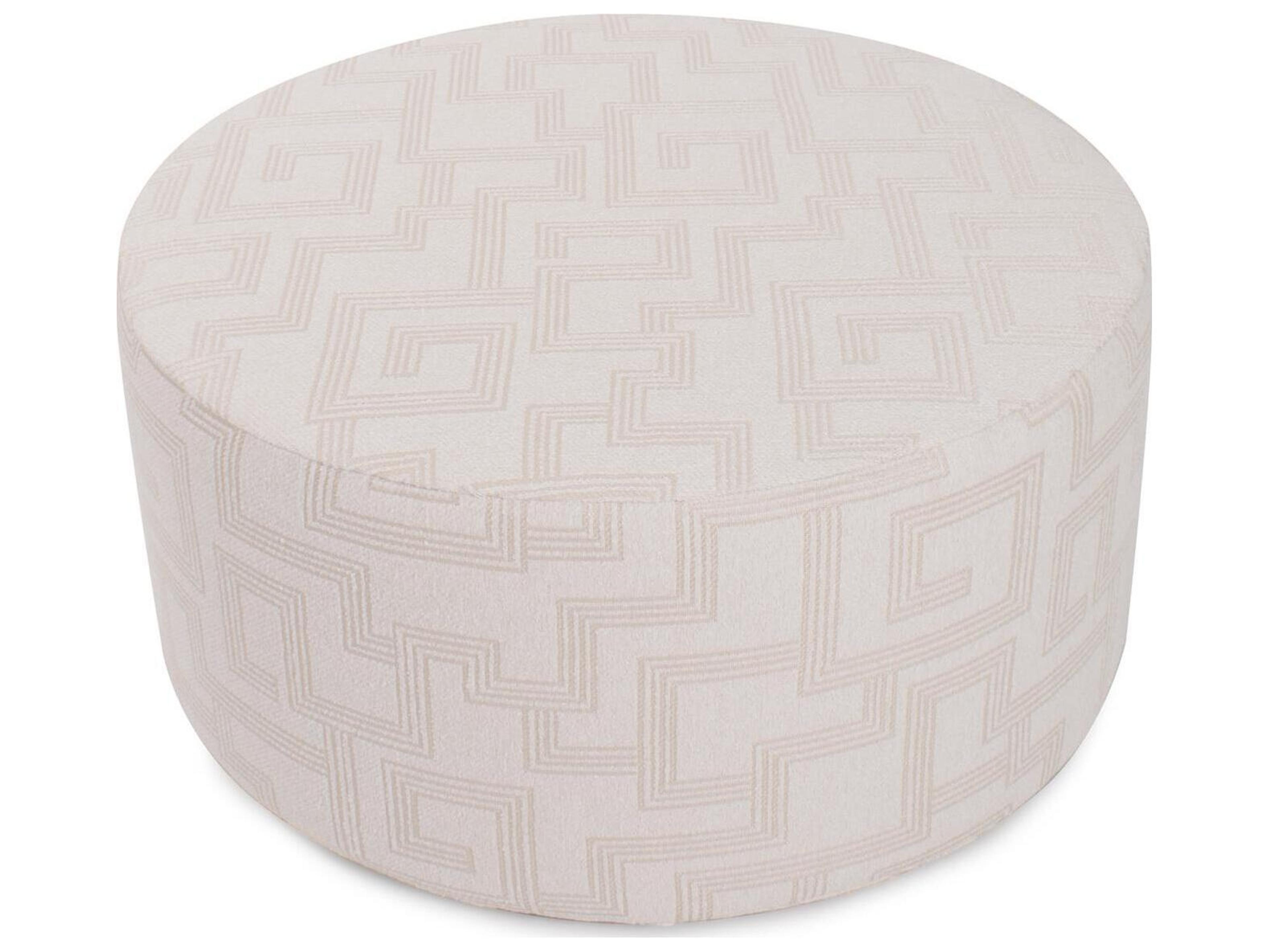 Howard Elliott Outdoor Universal Syros Natural Fabric Cushion Ottoman