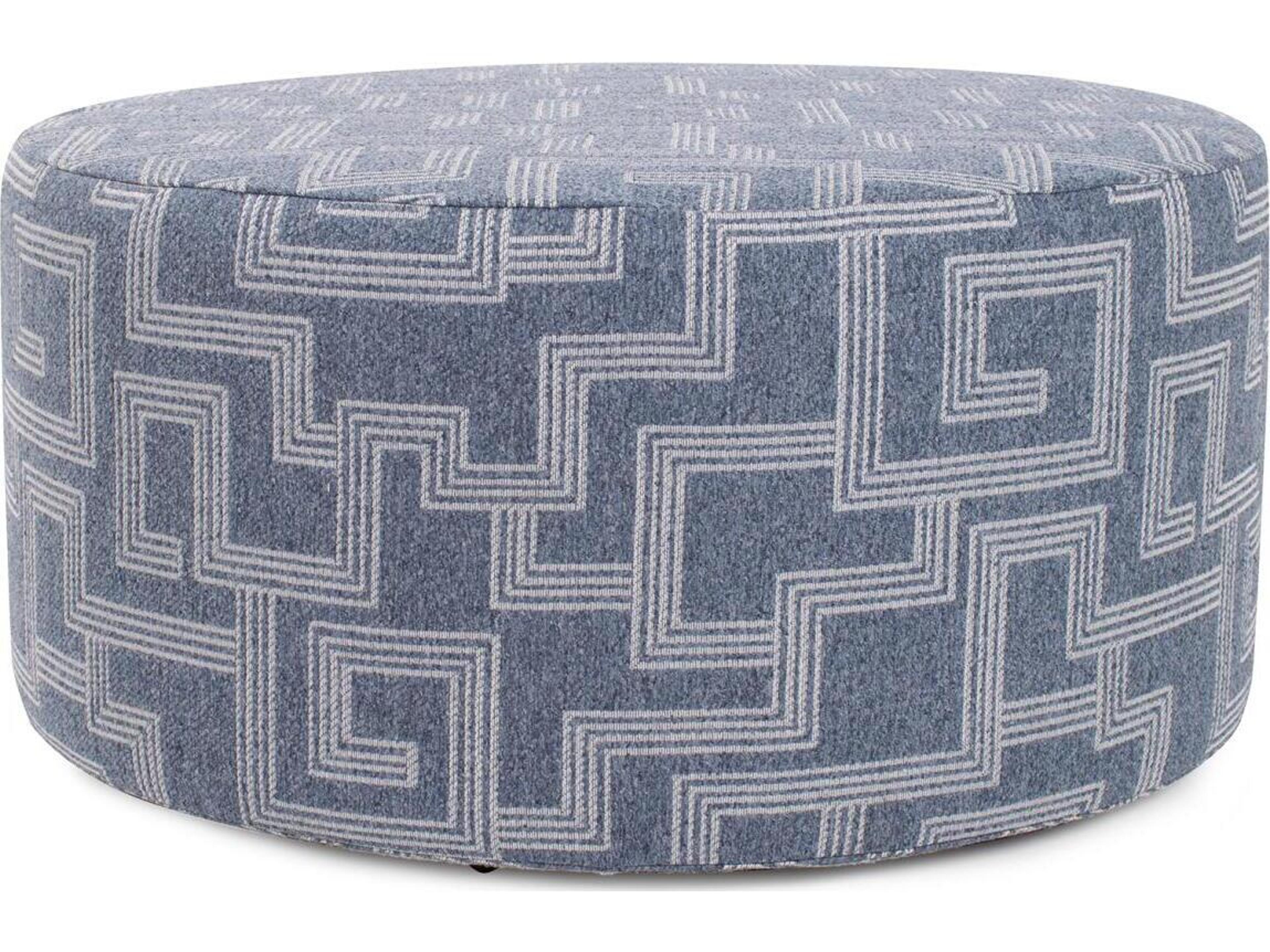 Universal Syros Denim Fabric Cushion Ottoman