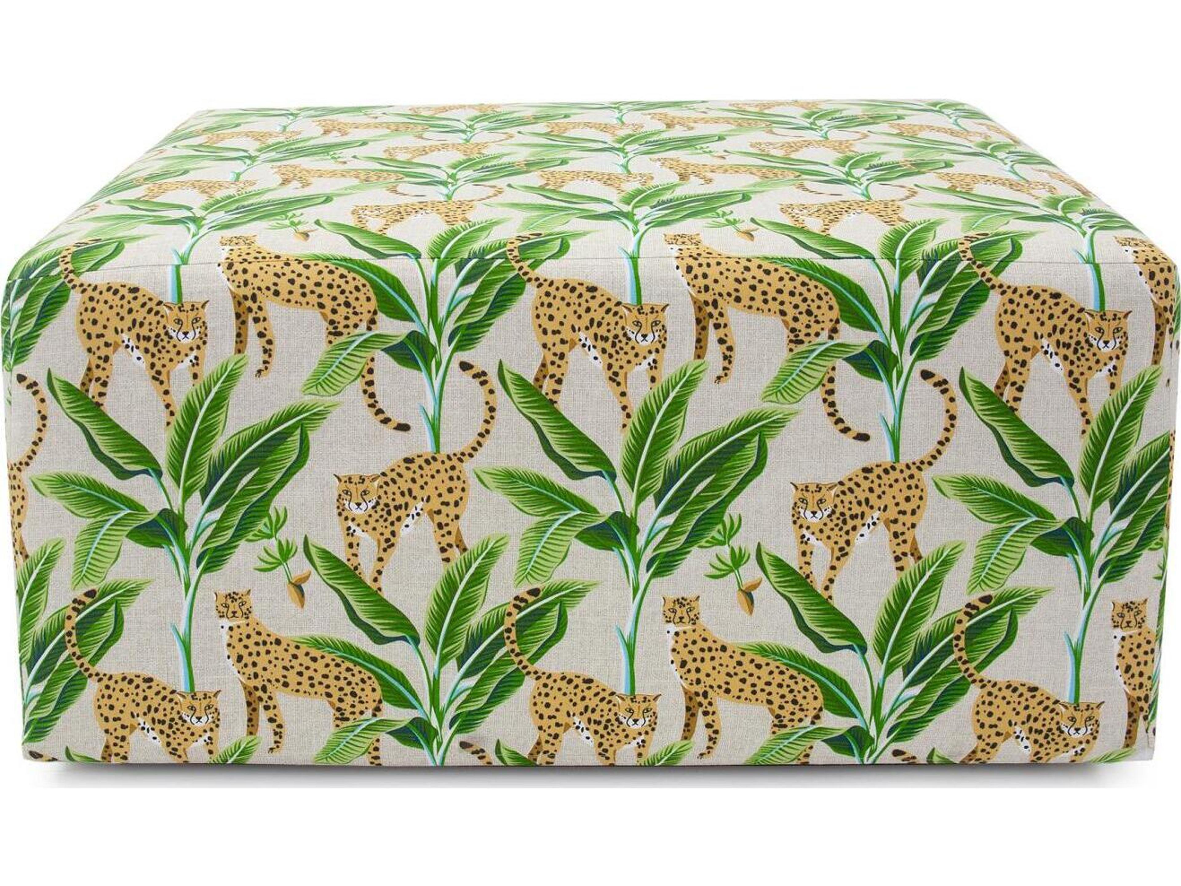 Howard Elliott Outdoor Universal Safari Natural Fabric Cushion Ottoman