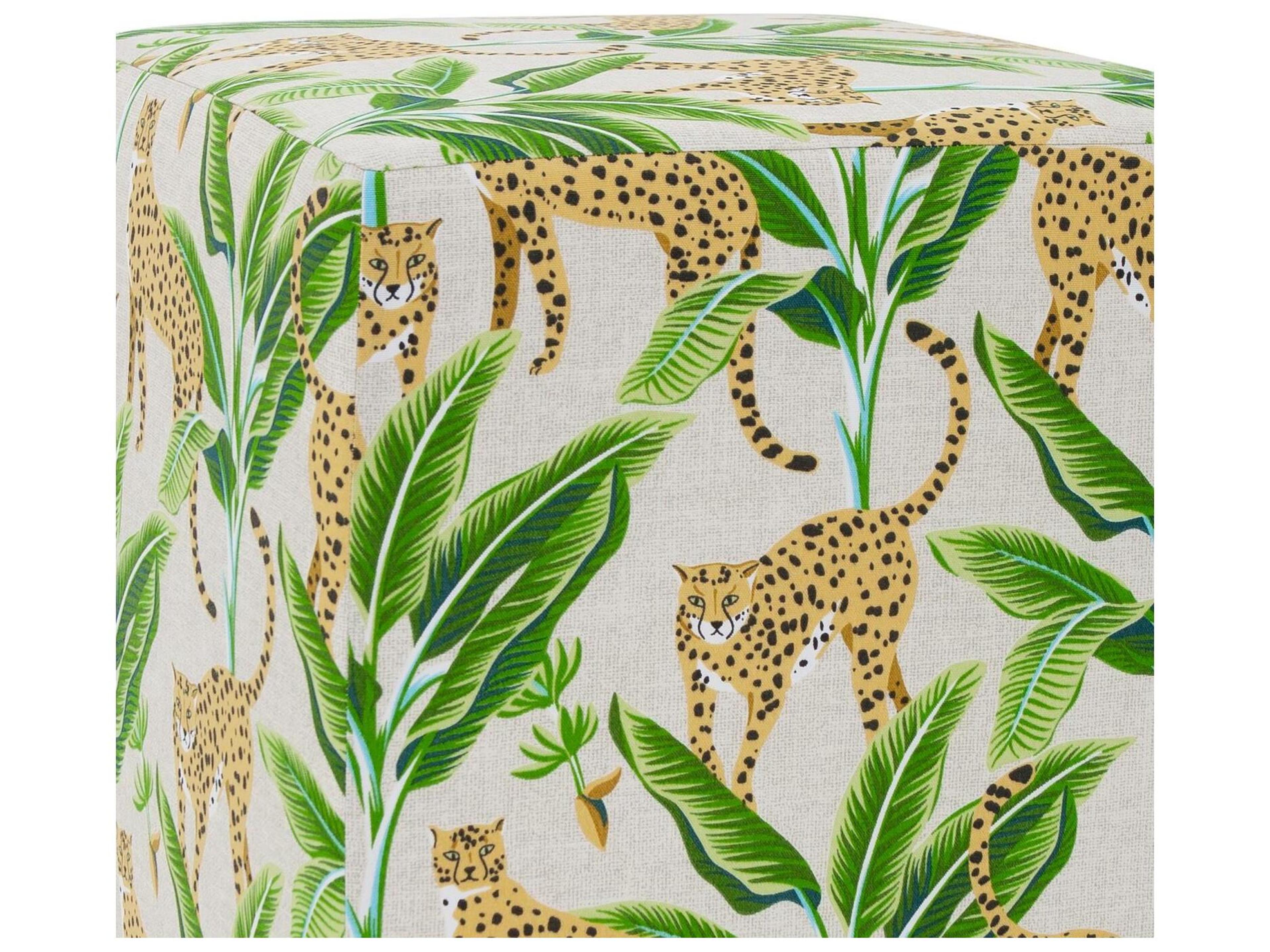 Howard Elliott Outdoor Universal Safari Natural Fabric Cushion Ottoman