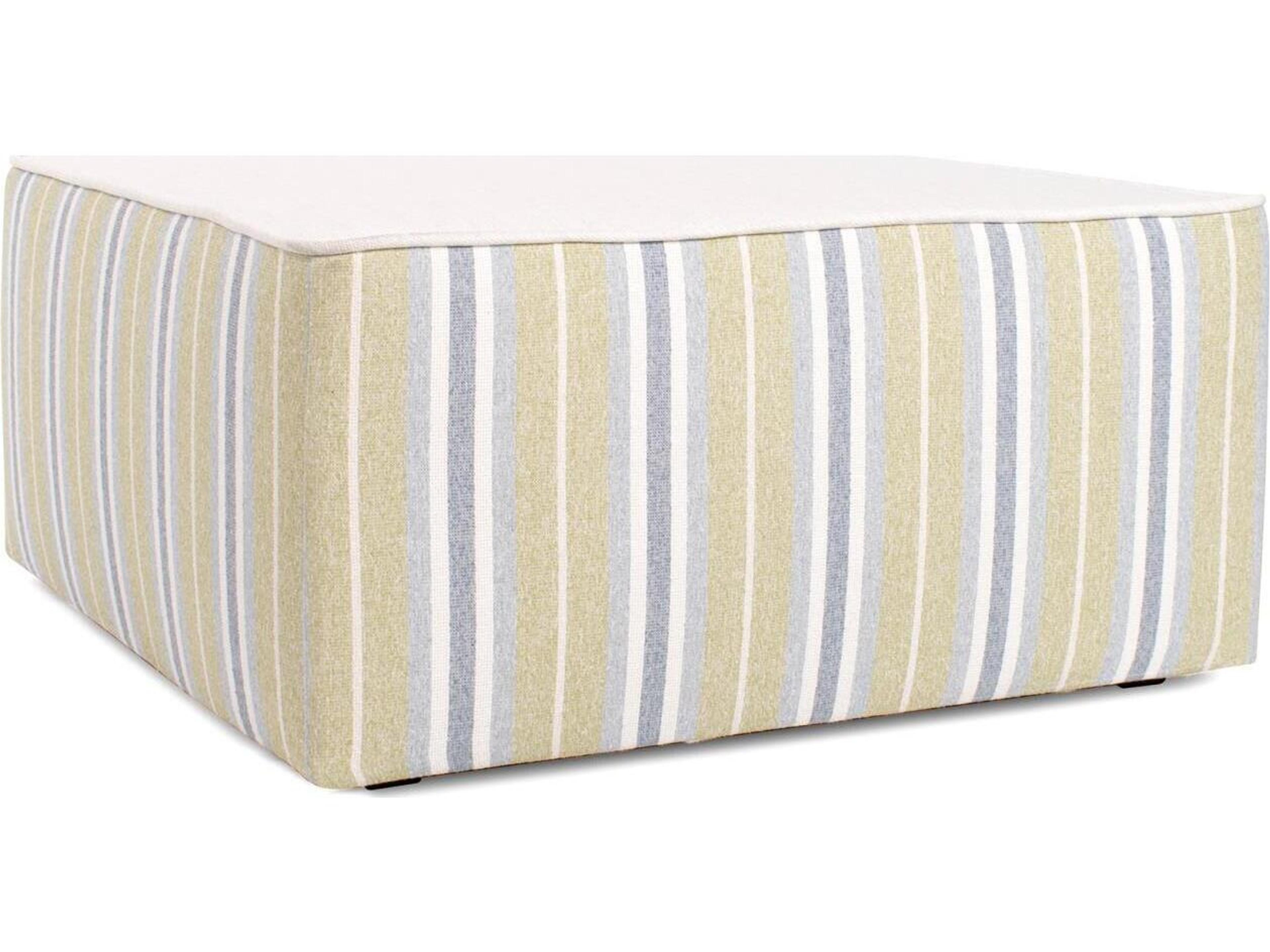 Howard Elliott Outdoor Universal Dune Moss Fabric Cushion Ottoman