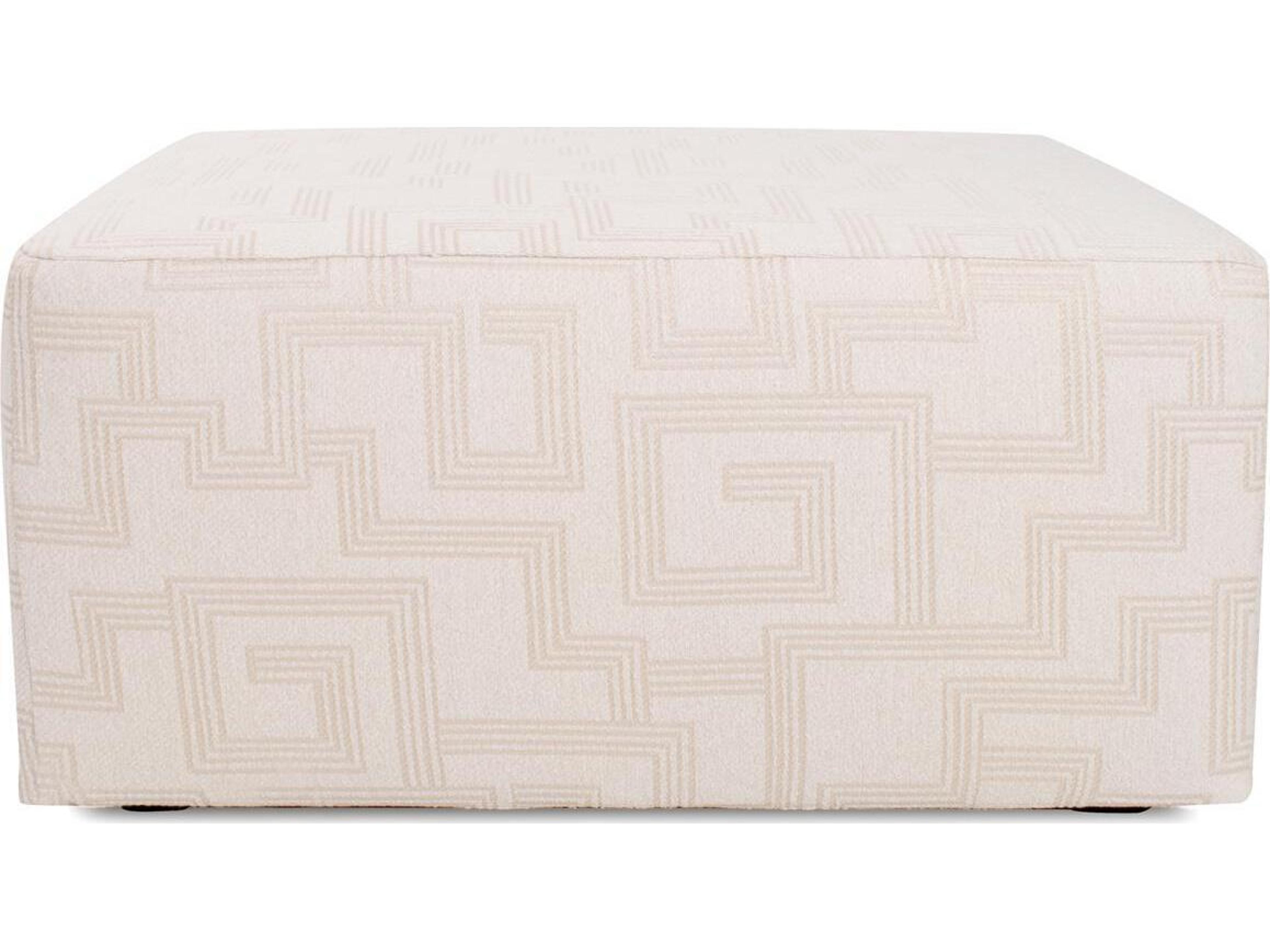 Howard Elliott Outdoor Universal Syros Natural Fabric Cushion Ottoman