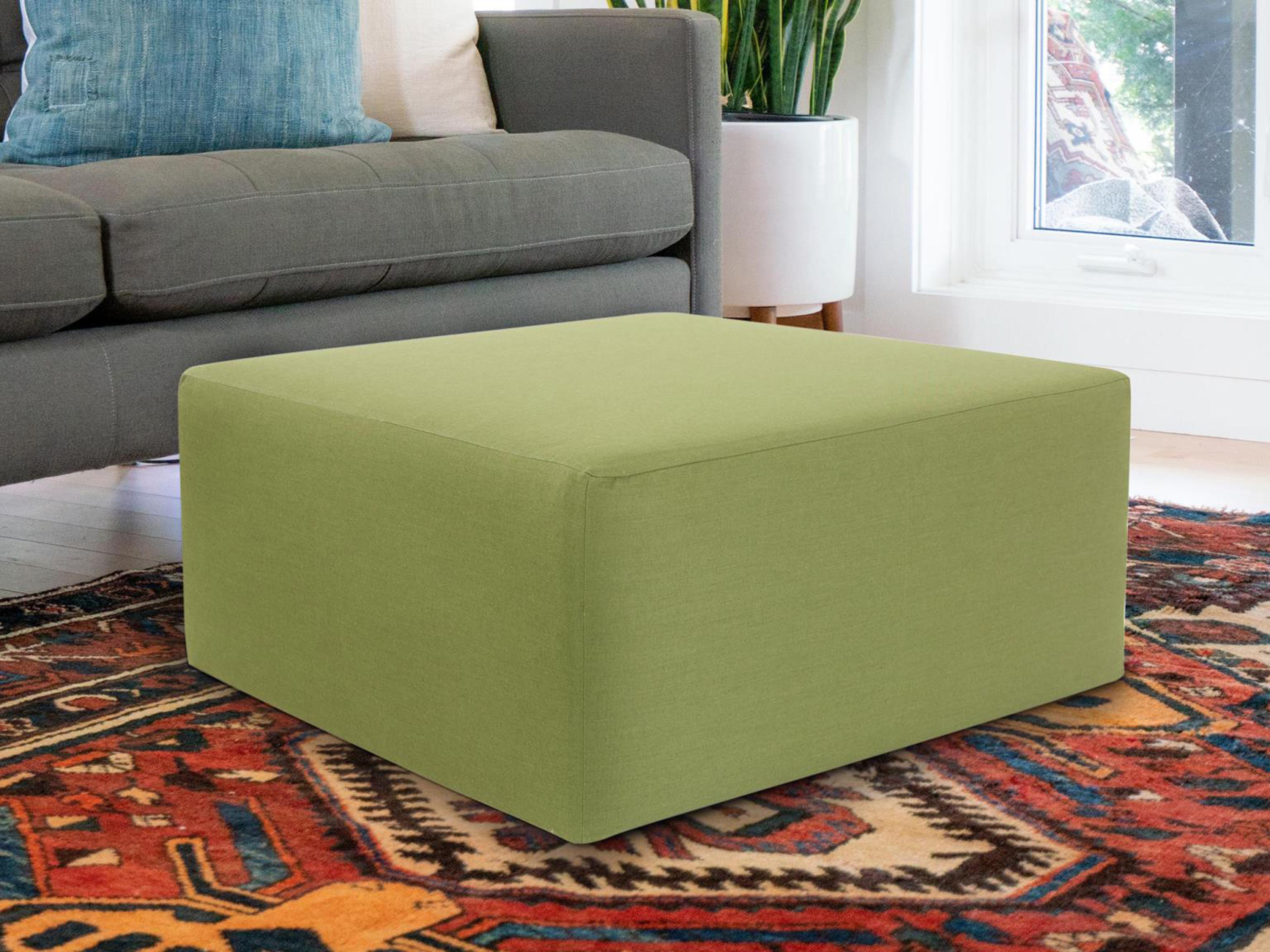 Howard Elliott Outdoor Universal Seascape Moss Fabric Cushion Ottoman