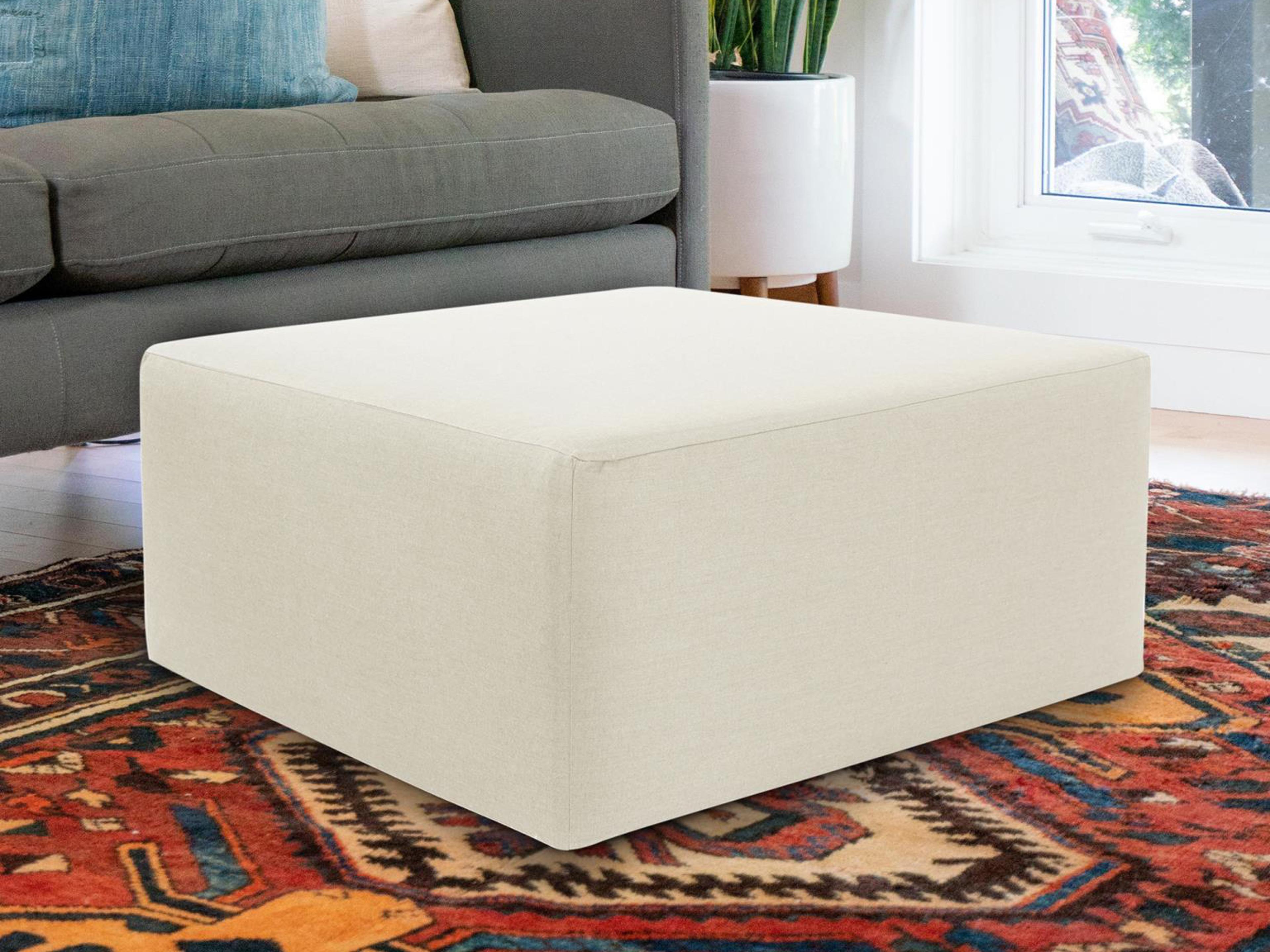 Howard Elliott Outdoor Universal Seascape Natural Fabric Cushion Ottoman