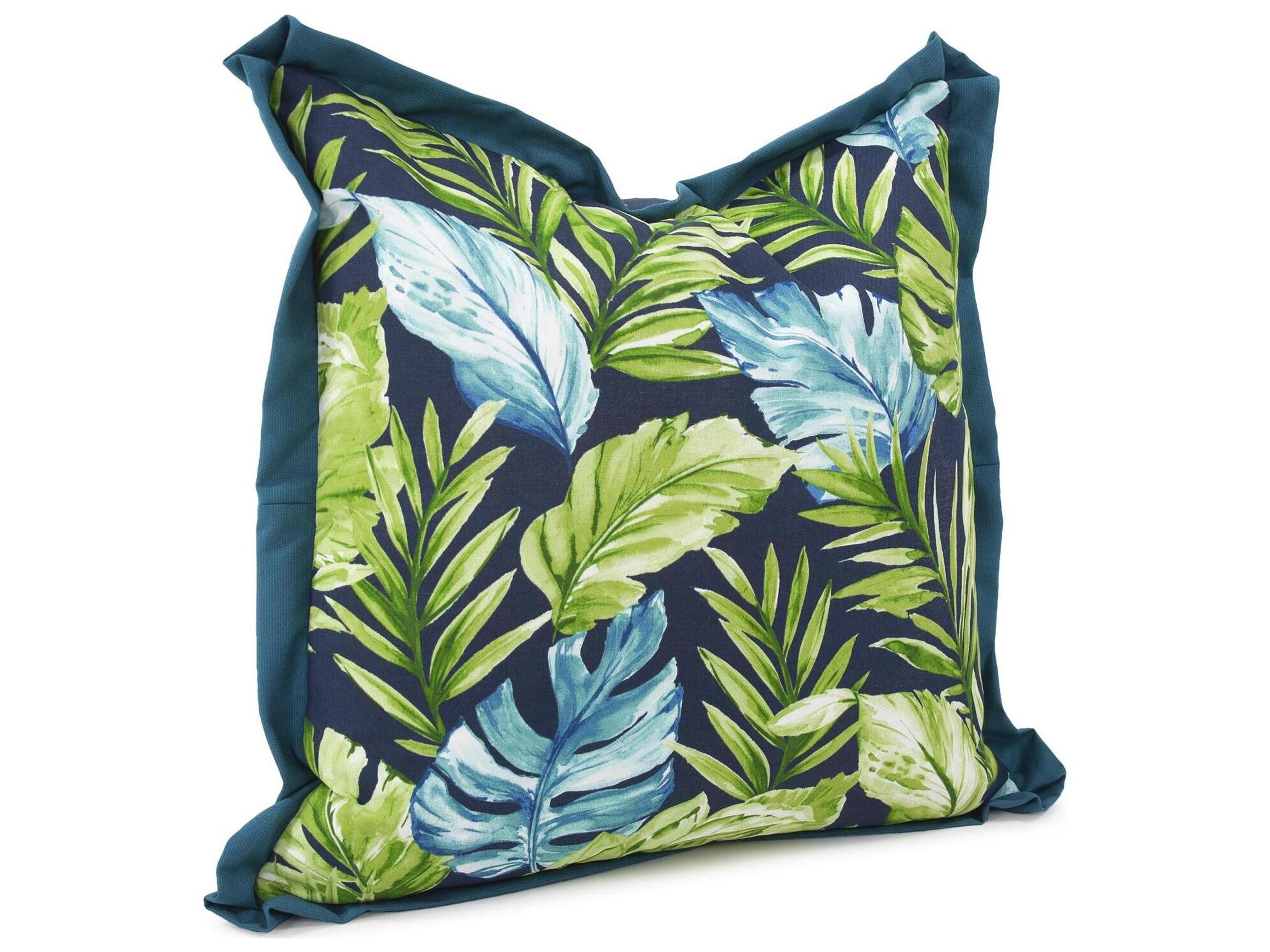 Howard Elliott Outdoor Cardoon Indigo lime Pillow