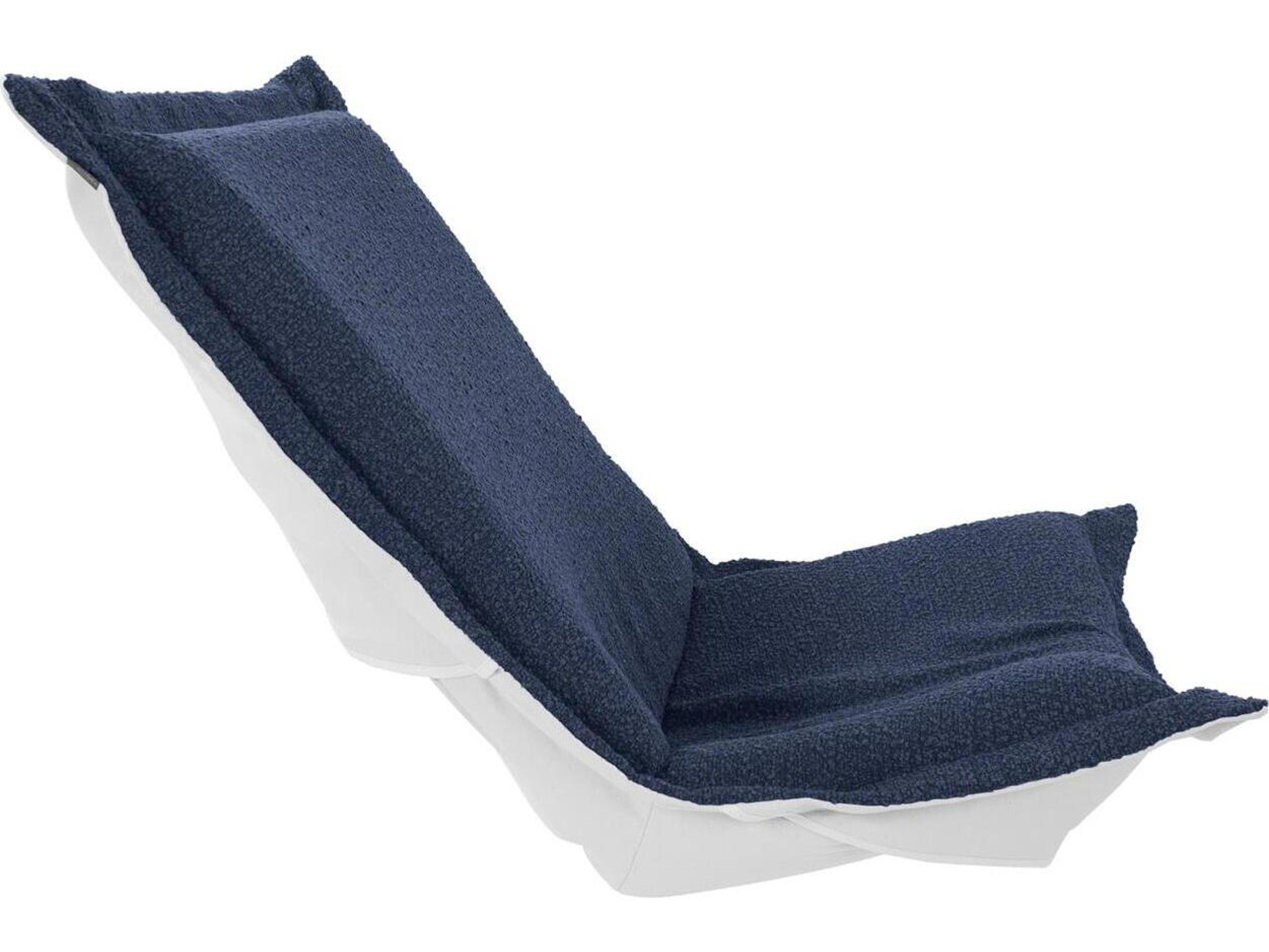 Howard Elliott Outdoor Puff Scroll Alicante Indigo Chair Seat & Back Cover and Cushion