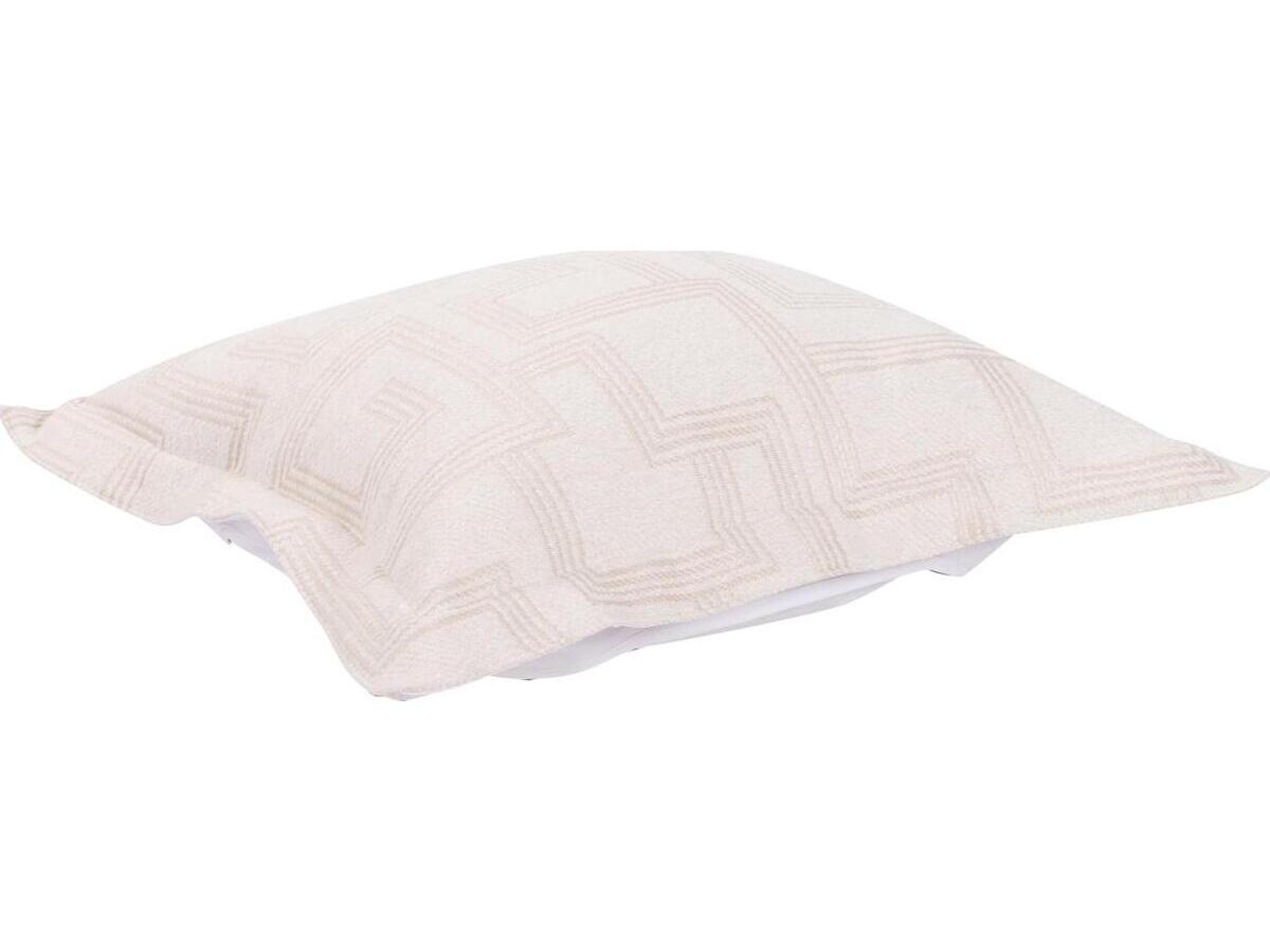 Howard Elliott Outdoor Puff Syros Natural Ottoman Cover and Cushion