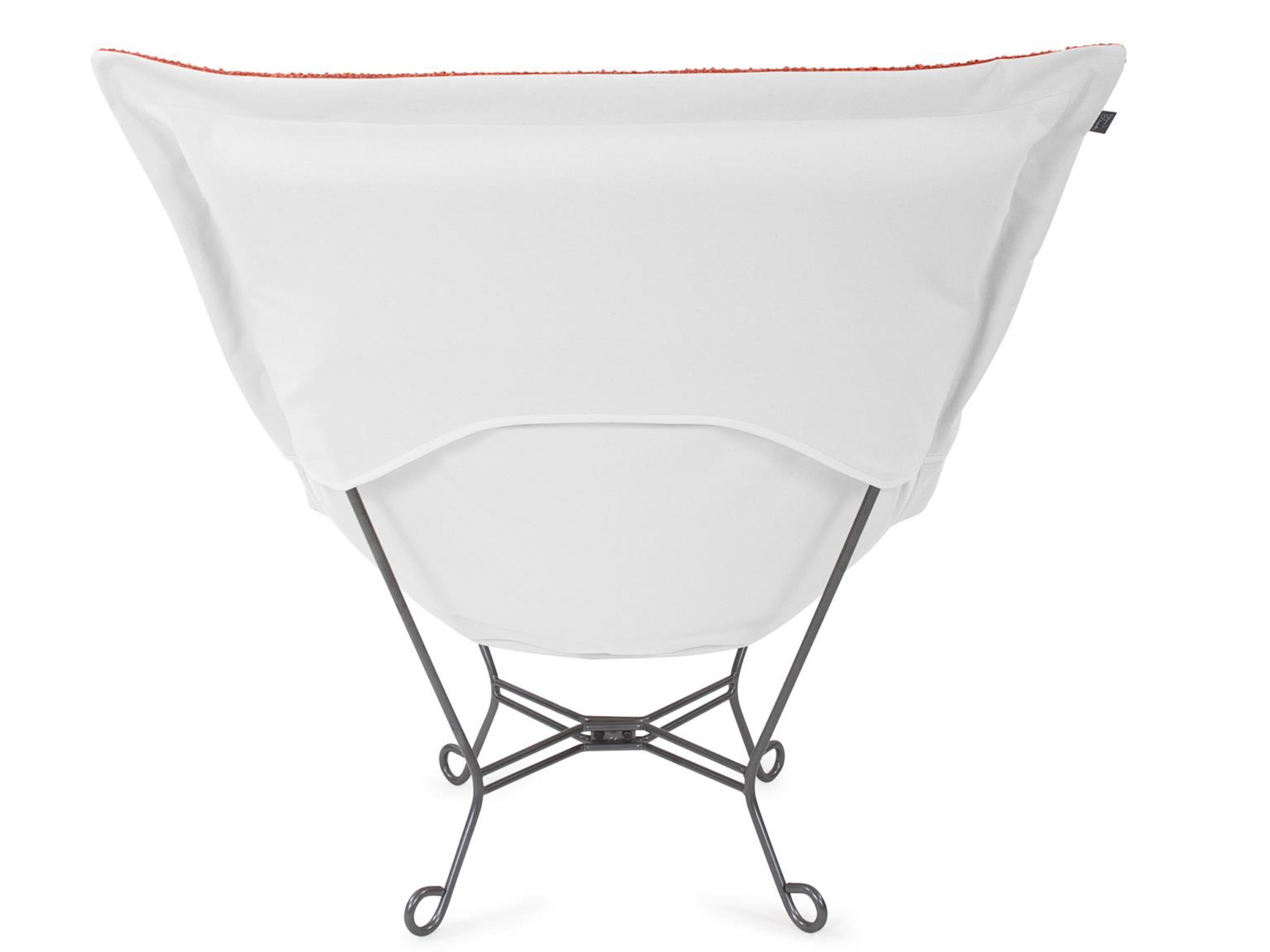 Howard Elliott Outdoor Puff Scroll Alicante Coral Fabric Cushion Lounge Chair