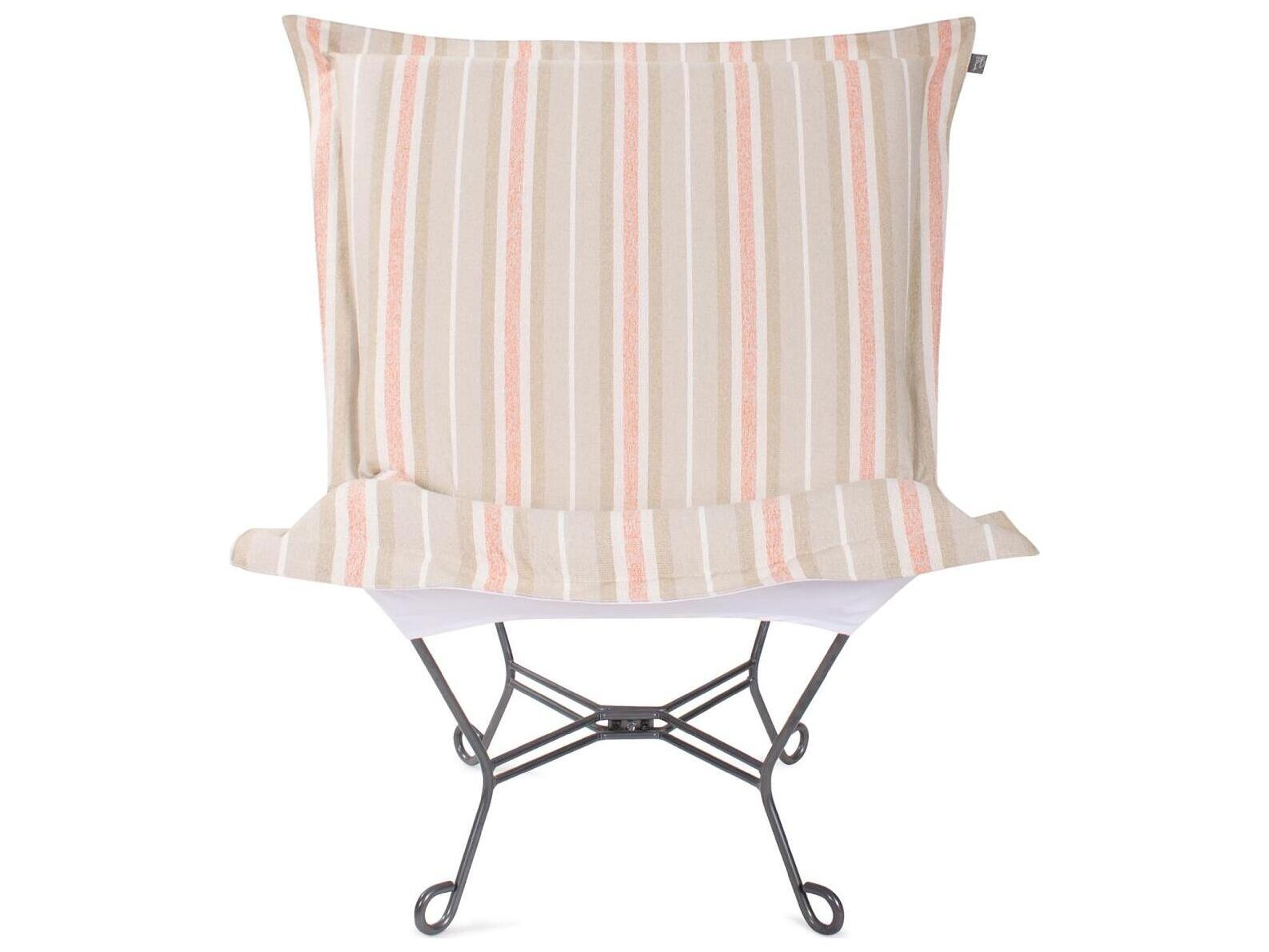 Howard Elliott Outdoor Puff Scroll Dune Terra Fabric Cushion Lounge Chair