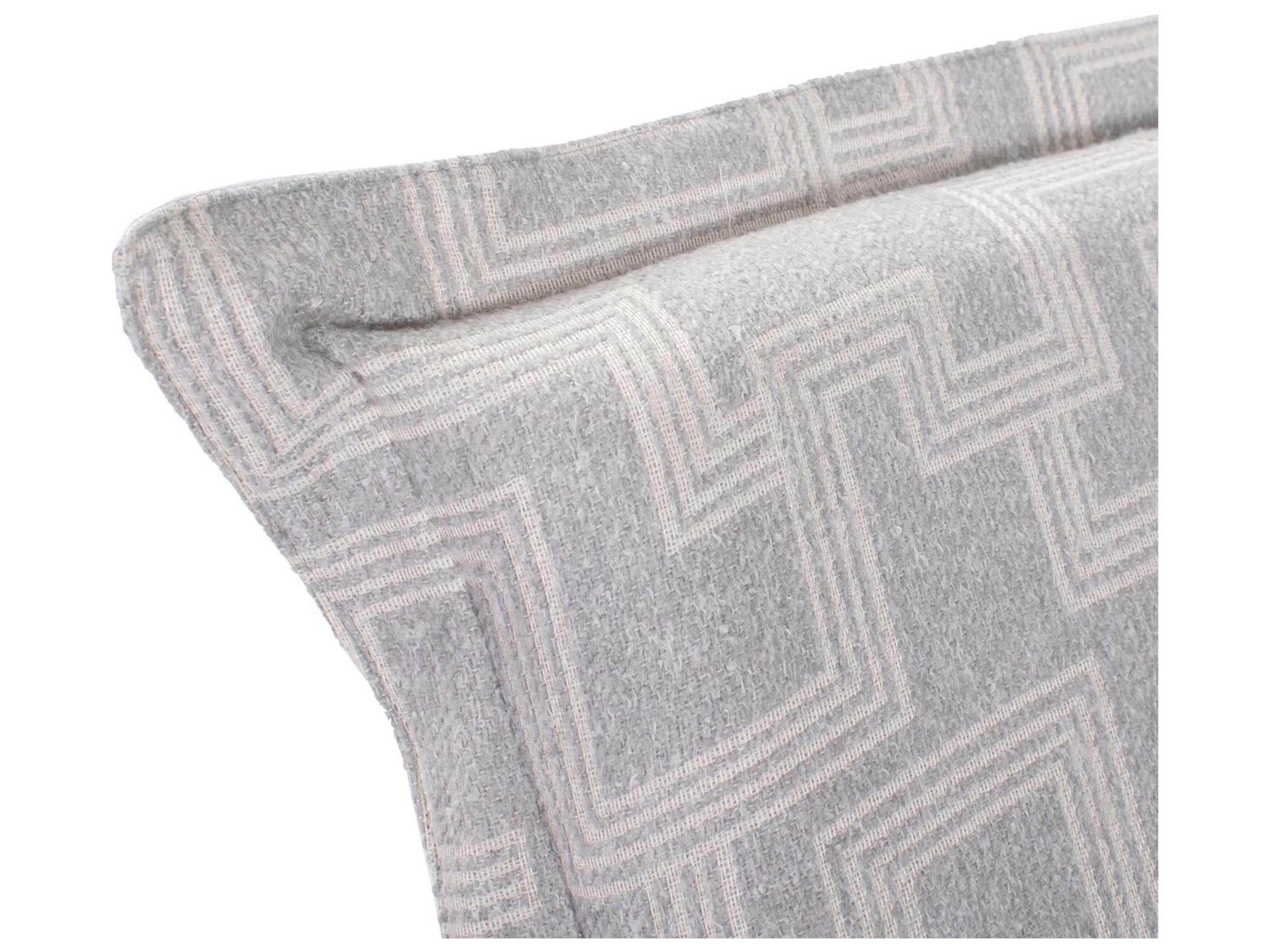 Howard Elliott Outdoor Puff Scroll Syros Fog Fabric Cushion Lounge Chair