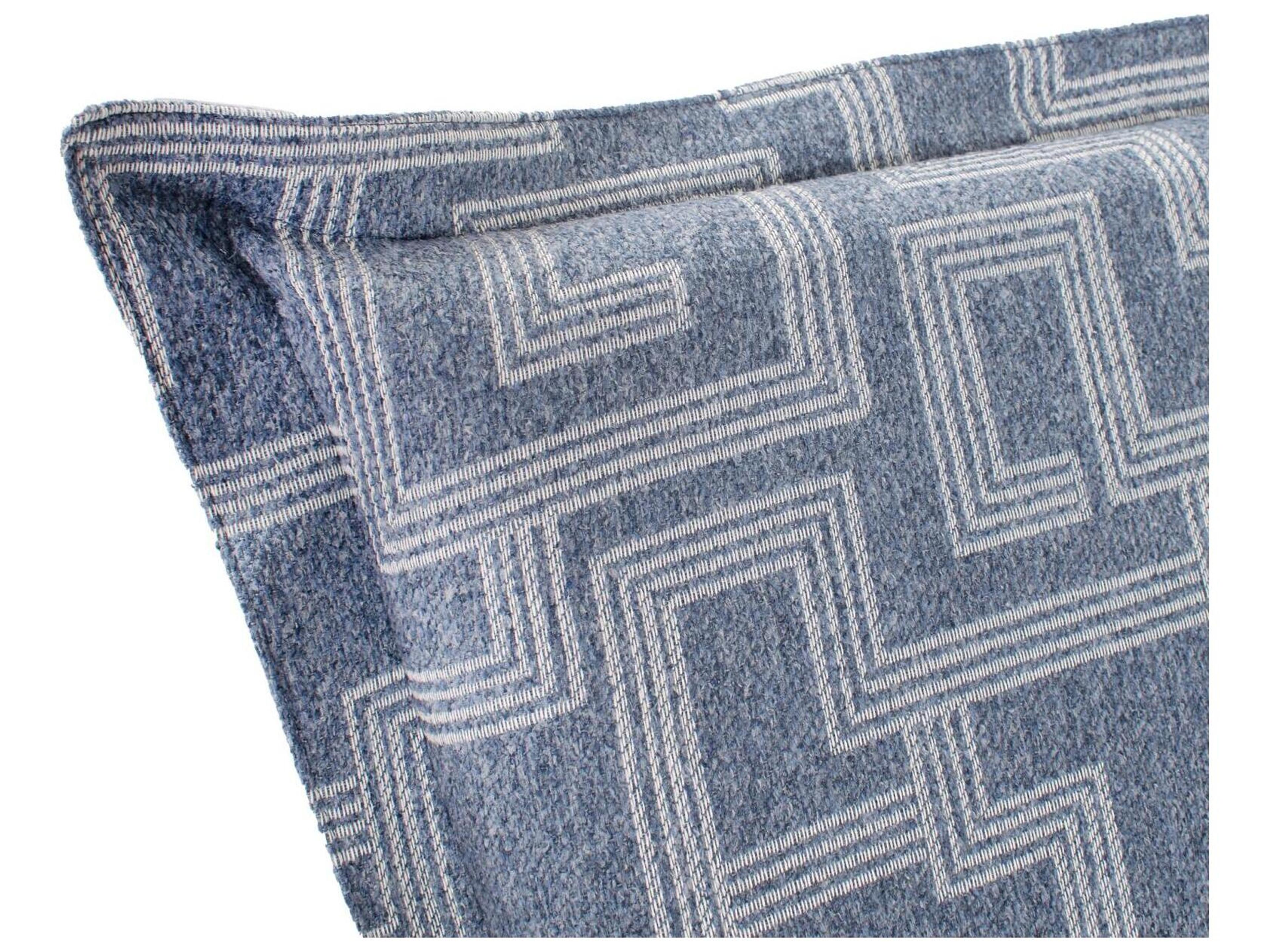 Howard Elliott Outdoor Puff Scroll Syros Denim Fabric Cushion Lounge Chair