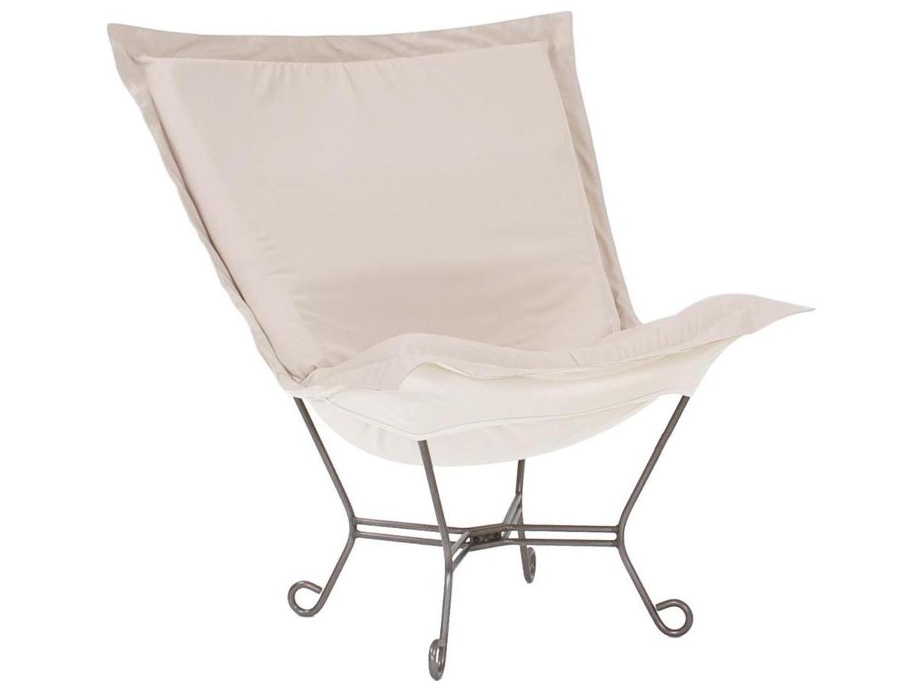 Howard Elliott Outdoor Puff Scroll Seascape Sand Fabric Cushion Lounge Chair