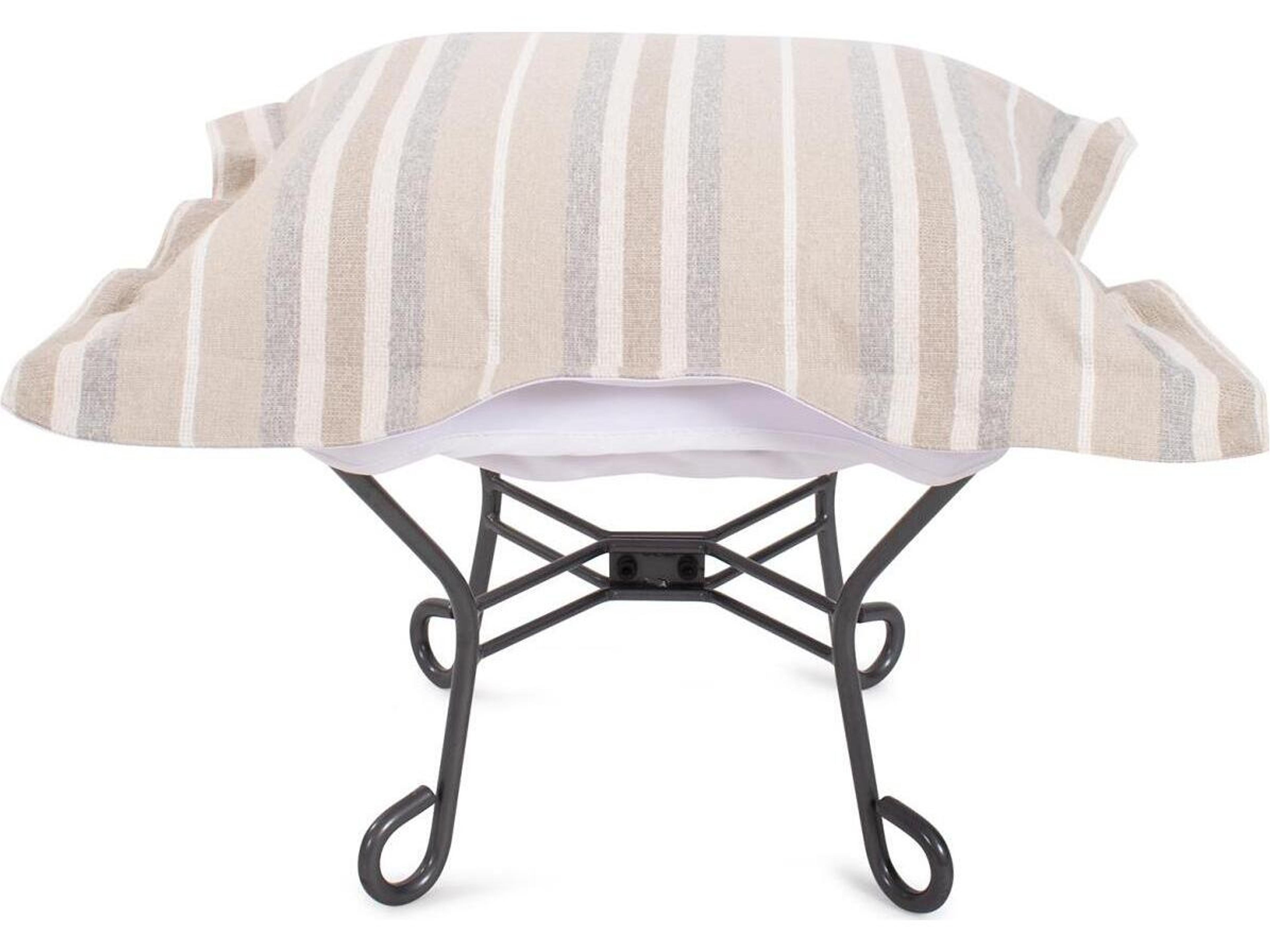 Howard Elliott Outdoor Puff Scroll Dune Sand Fabric Cushion Ottoman