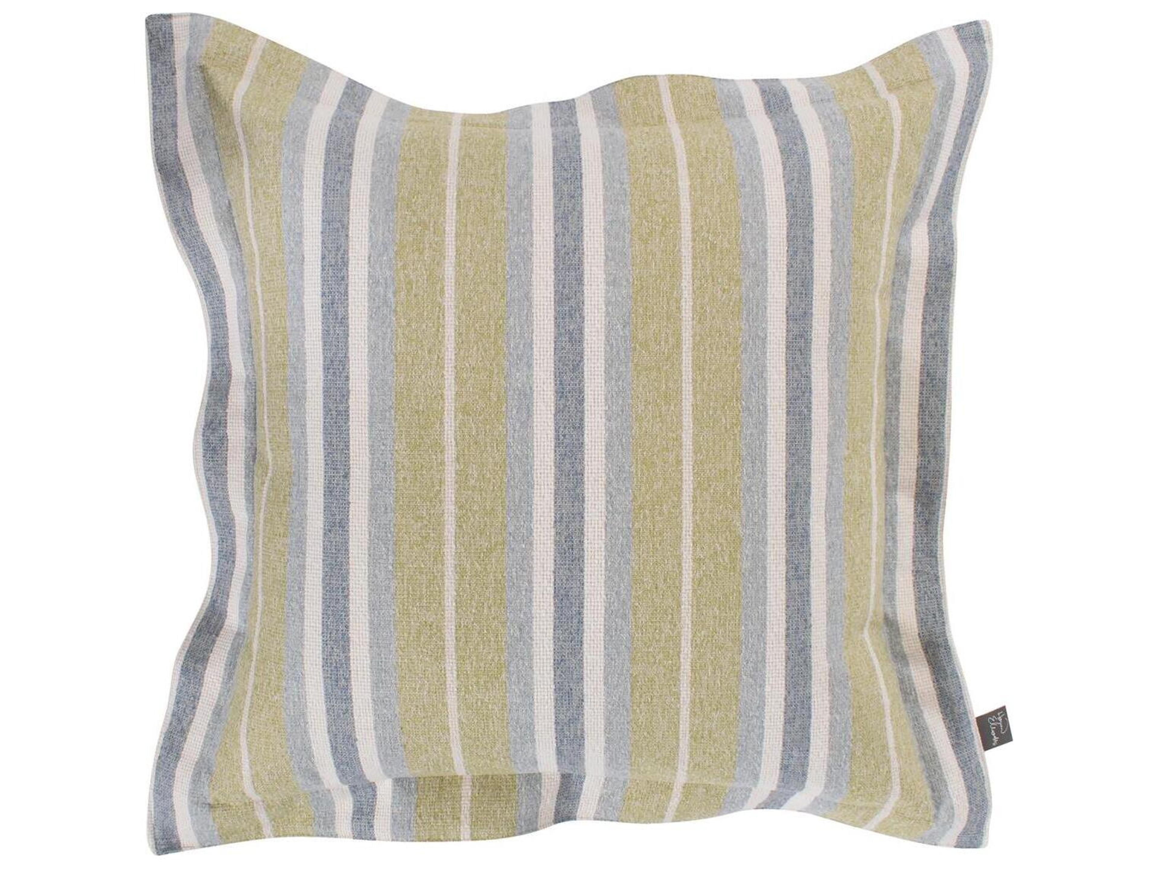 Howard Elliott Outdoor Puff Scroll Dune Moss Fabric Cushion Ottoman