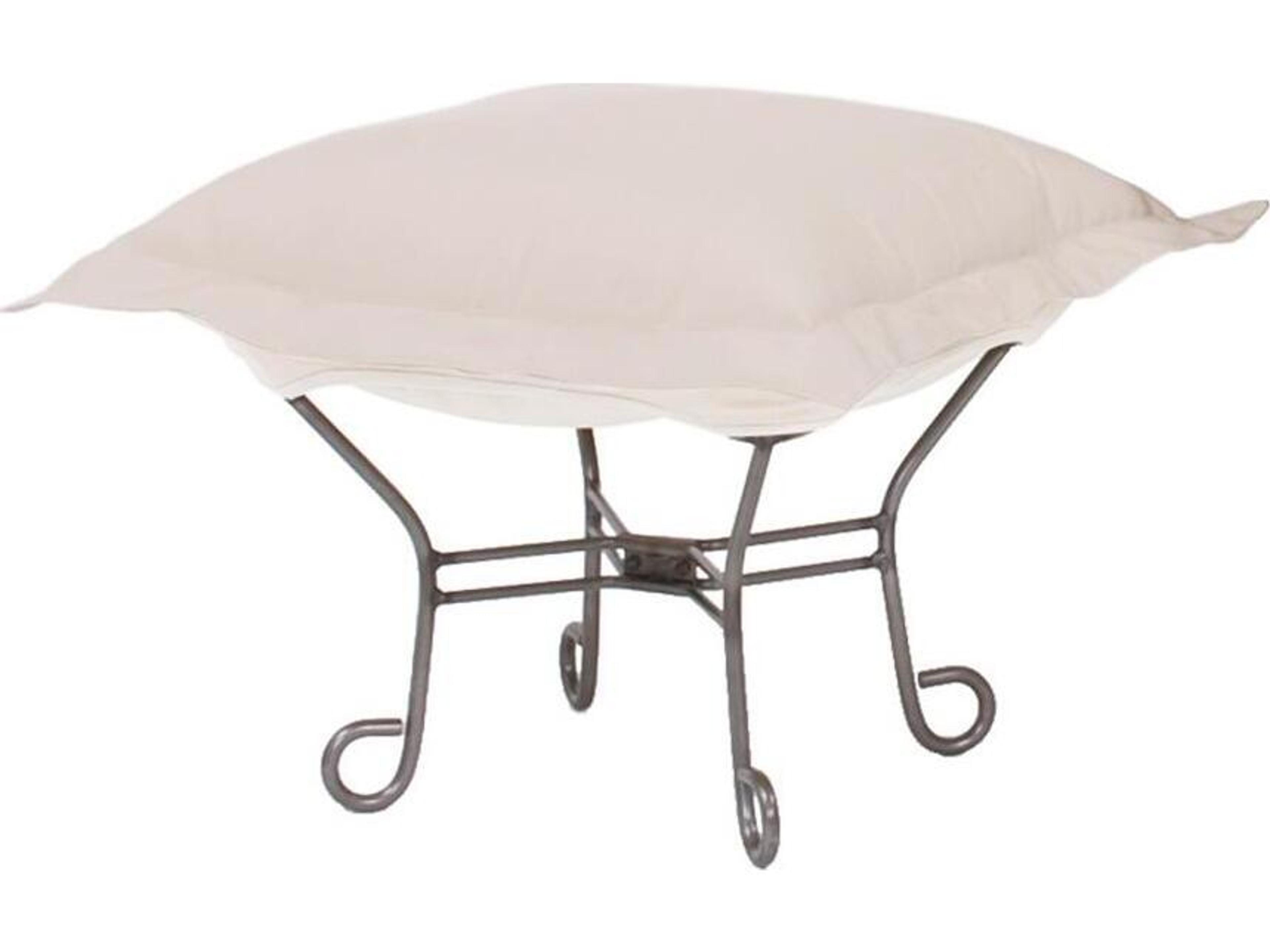 Puff Scroll Seascape Sand Fabric Cushion Ottoman