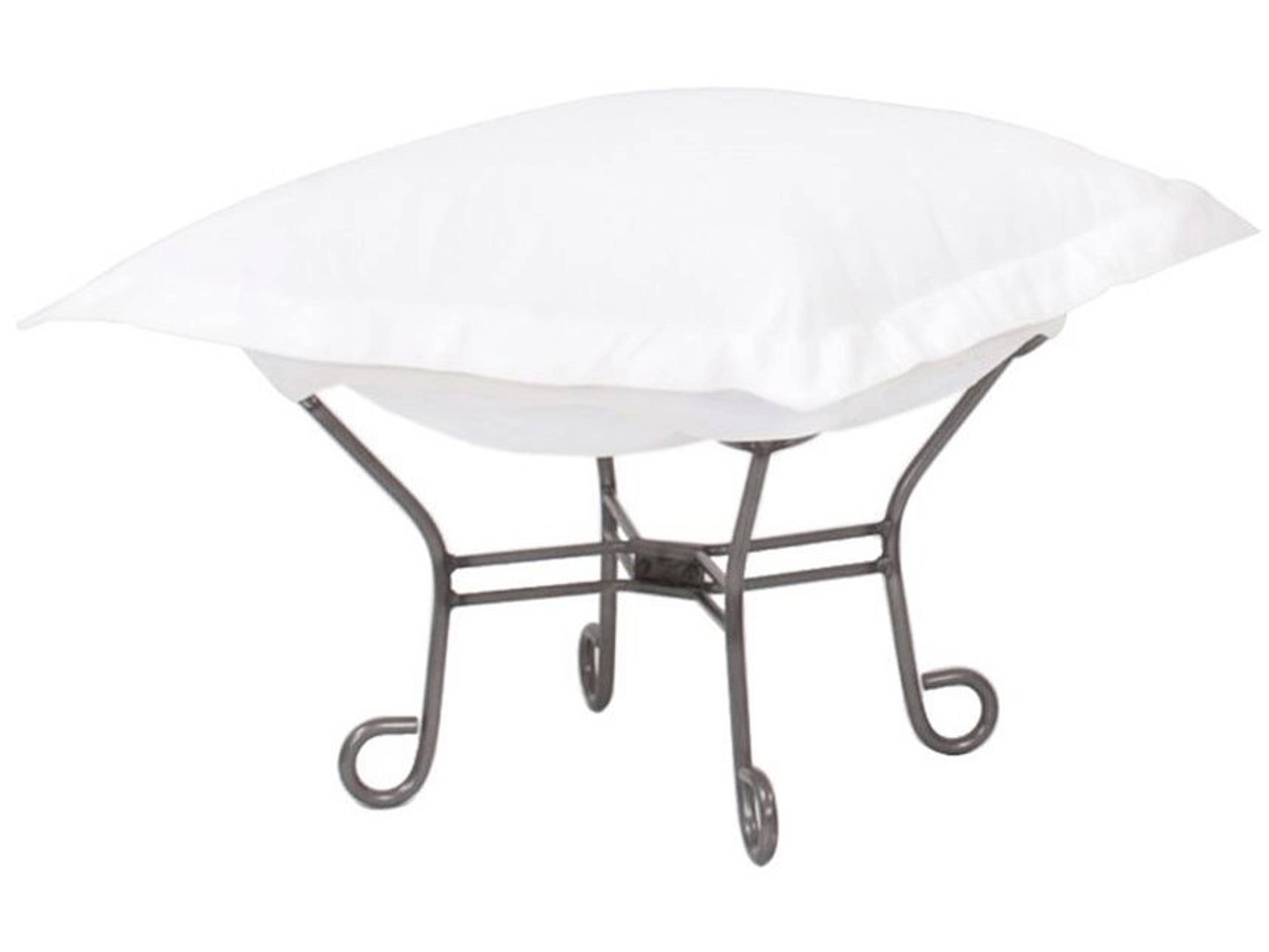 Puff Scroll Seascape Natural Fabric Cushion Ottoman