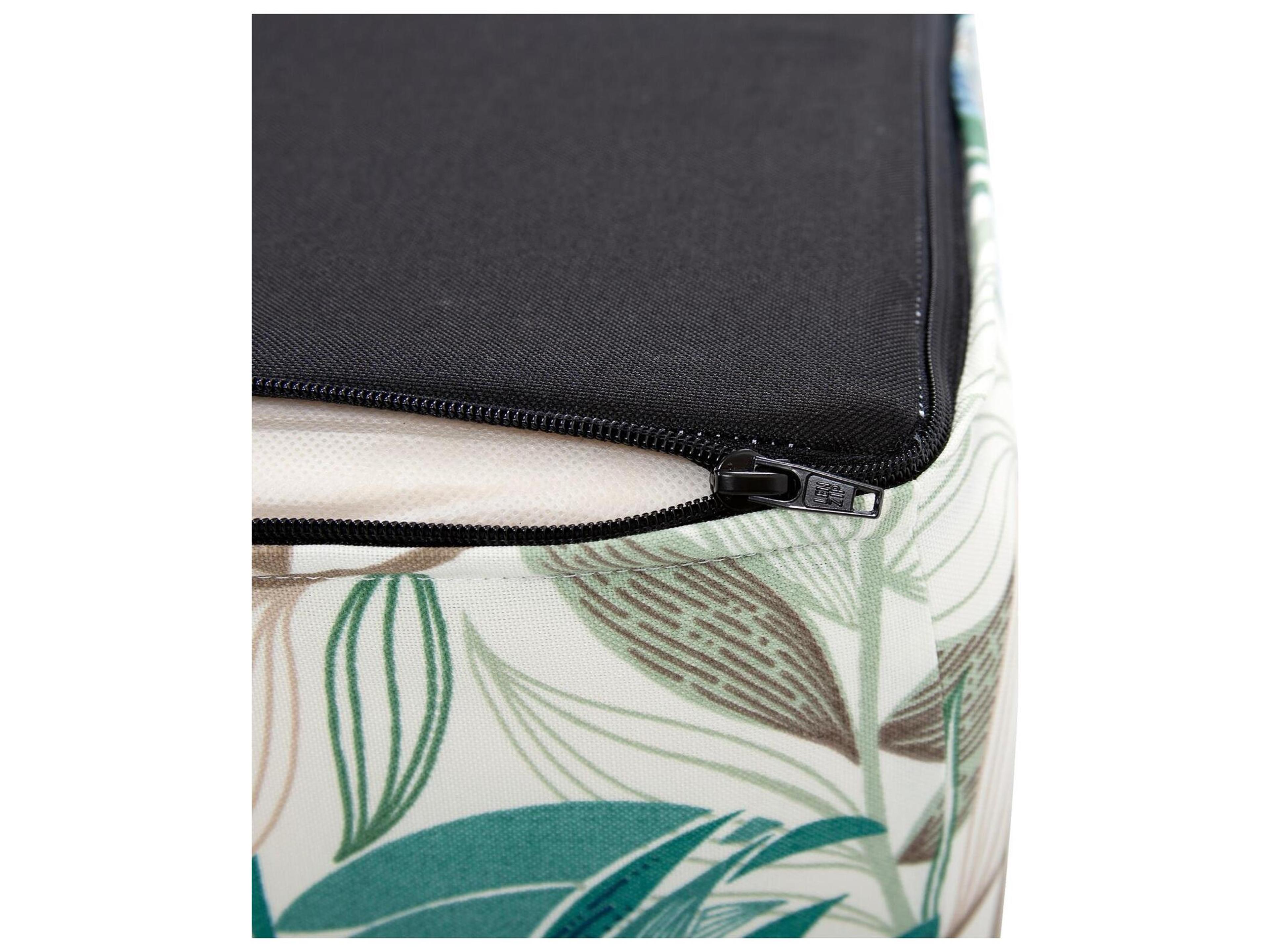 Howard Elliott Outdoor No Tip Fern Indigo Fabric Cushion Ottoman