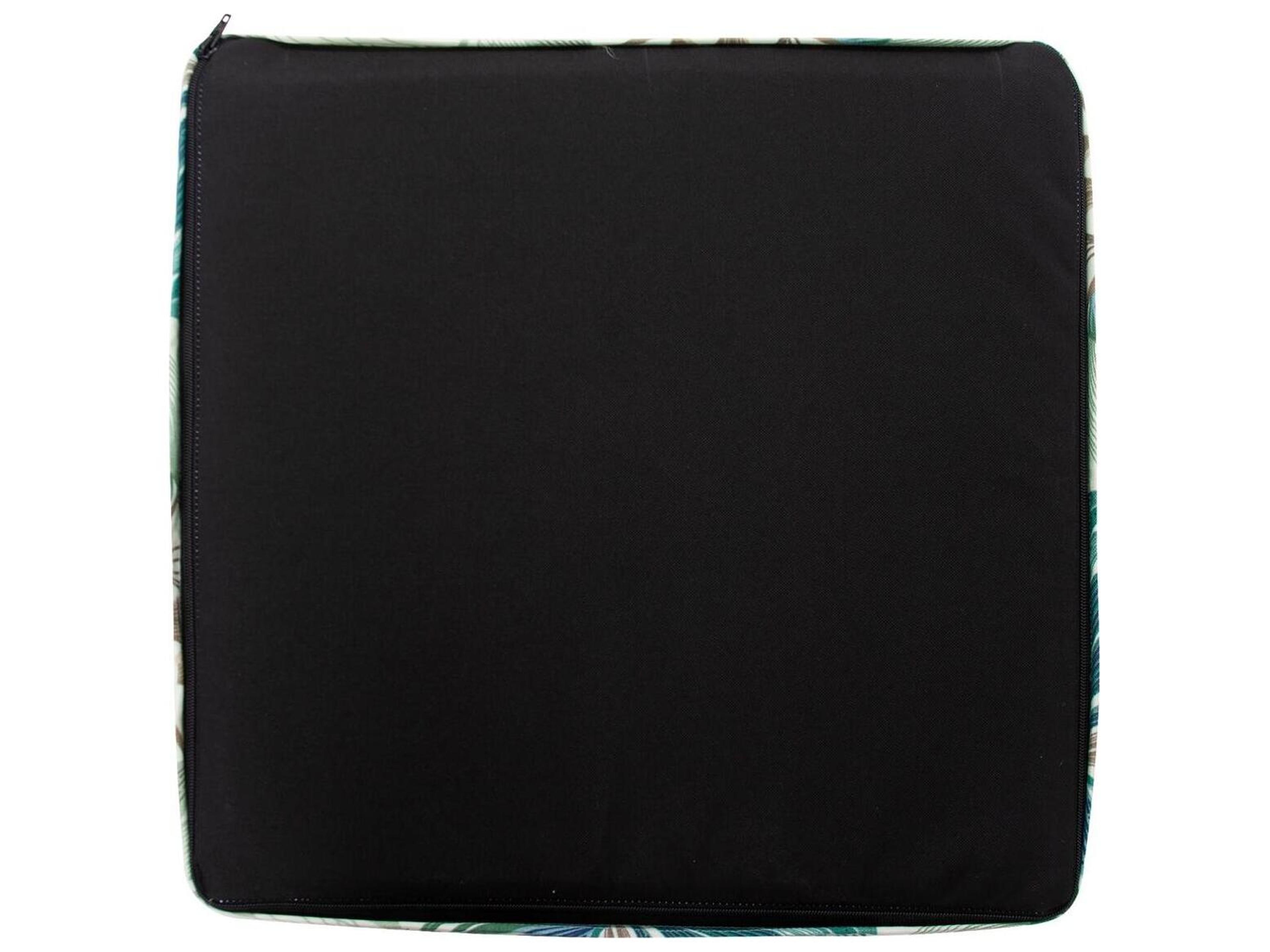 Howard Elliott Outdoor No Tip Fern Indigo Fabric Cushion Ottoman