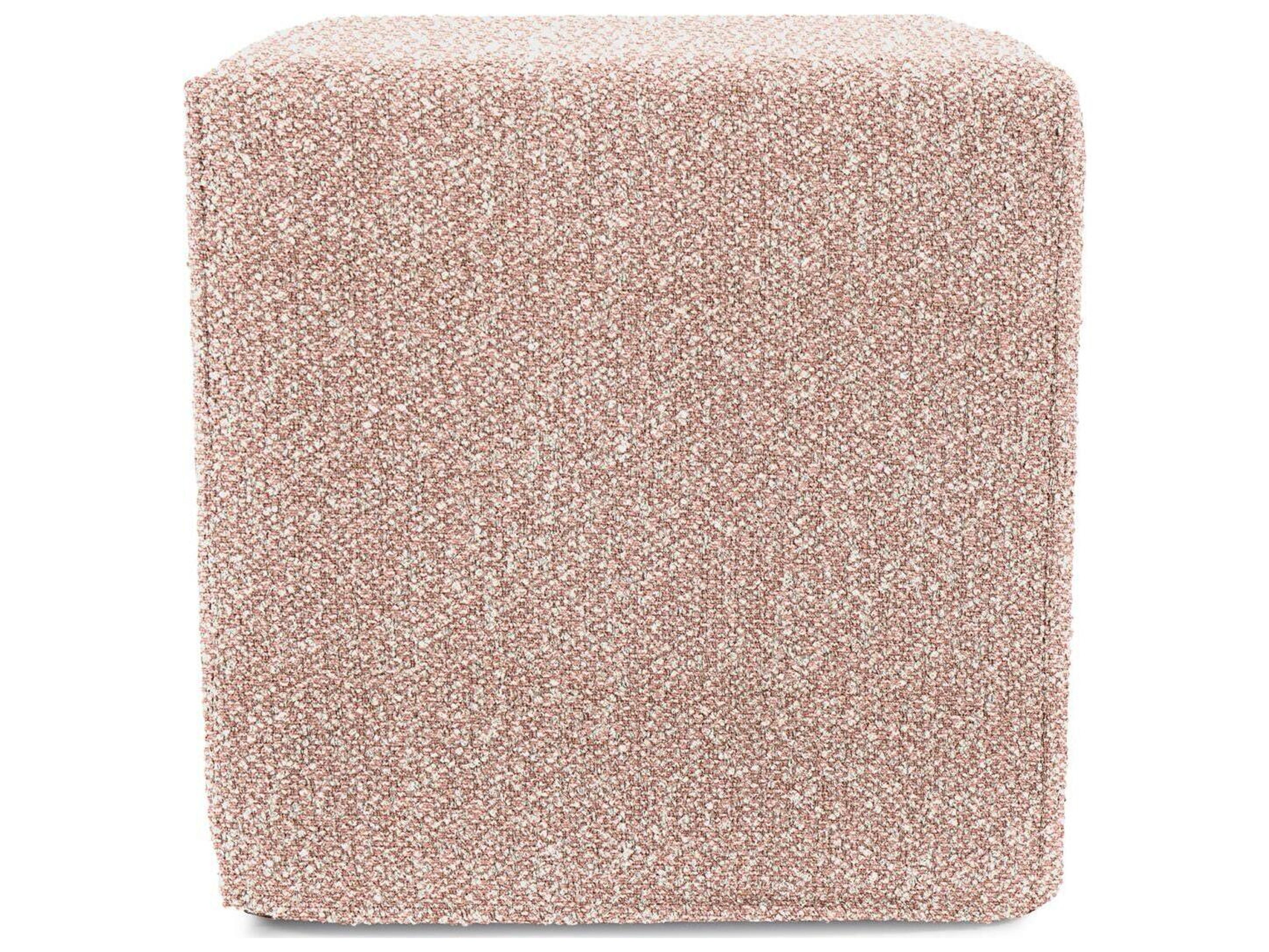 Howard Elliott Outdoor No Tip Alicante Blush Fabric Cushion Ottoman