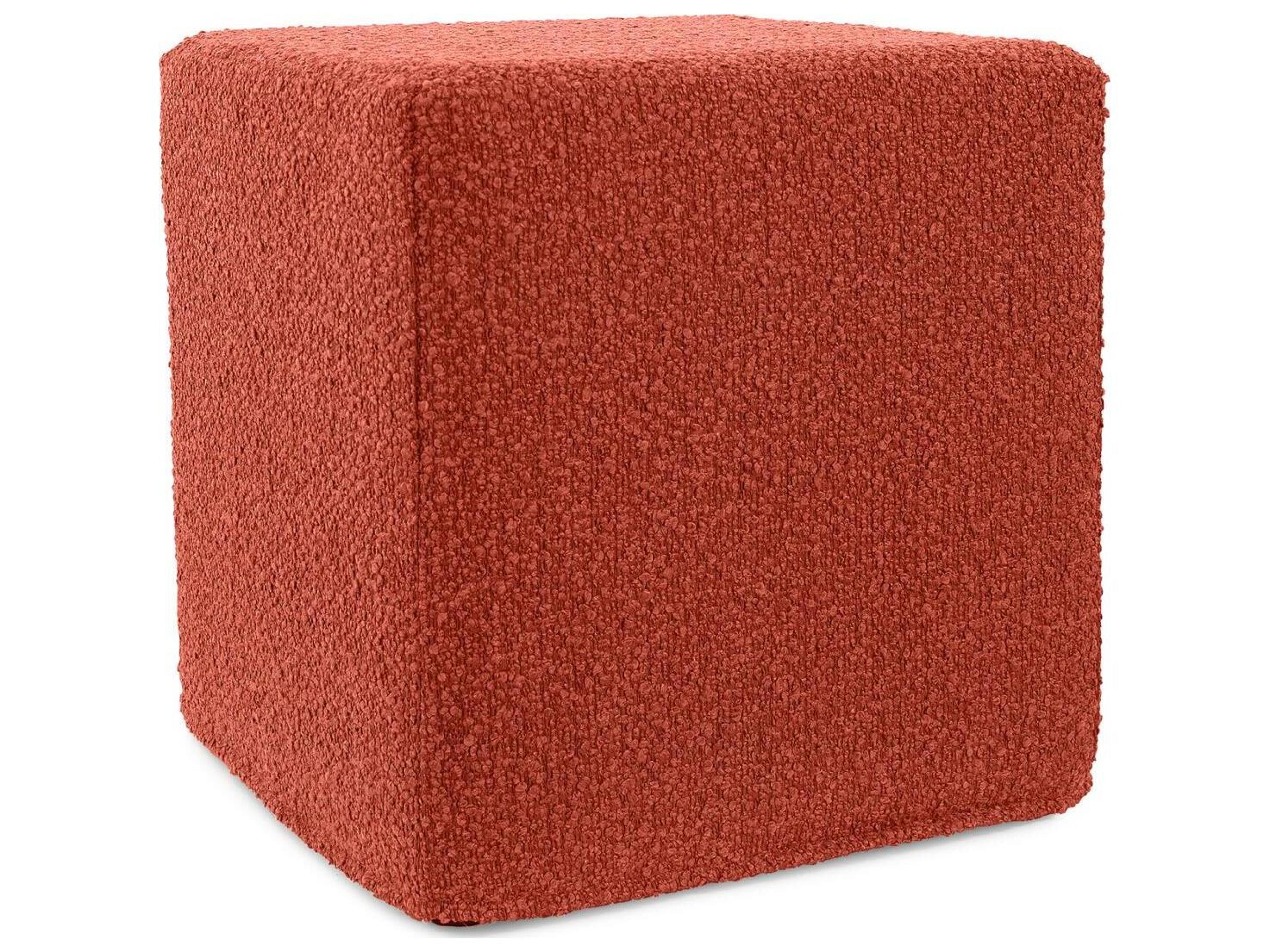 No Tip Alicante Coral Fabric Cushion Ottoman