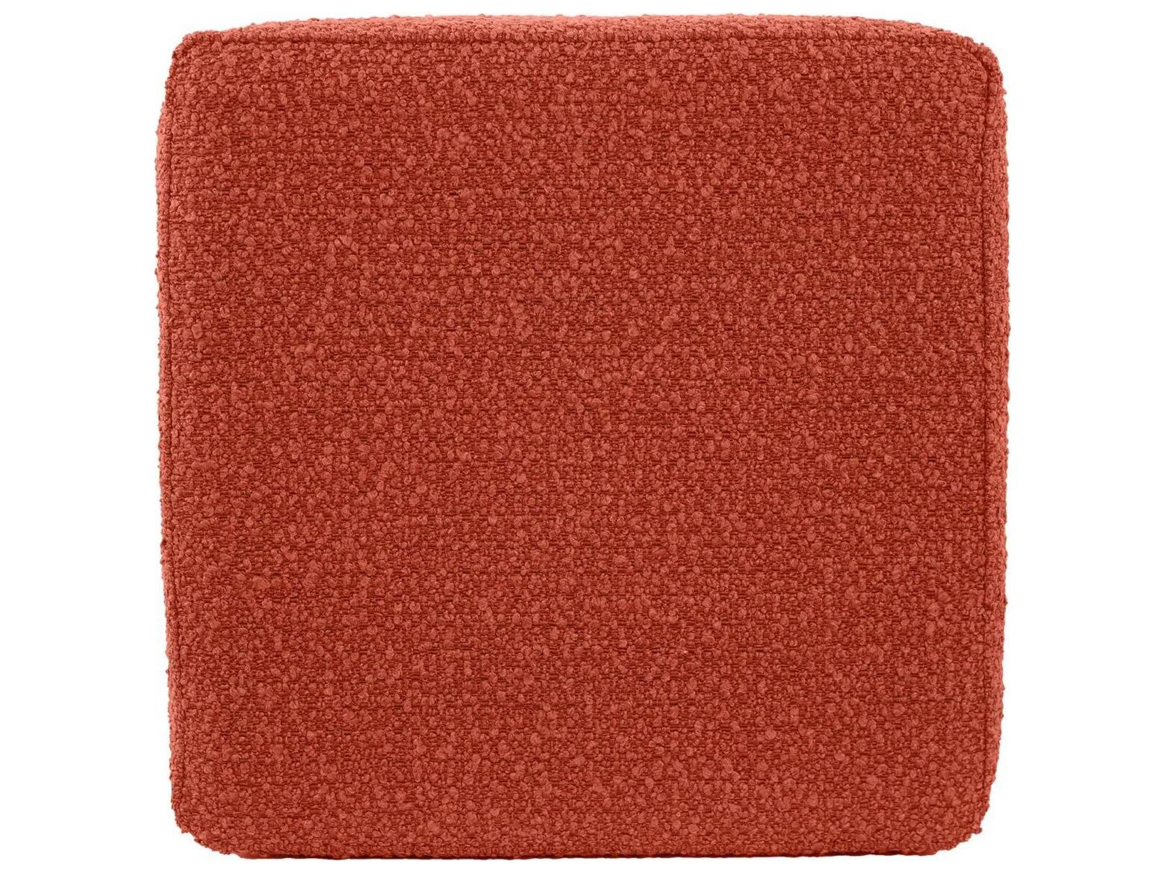 Howard Elliott Outdoor No Tip Alicante Coral Fabric Cushion Ottoman