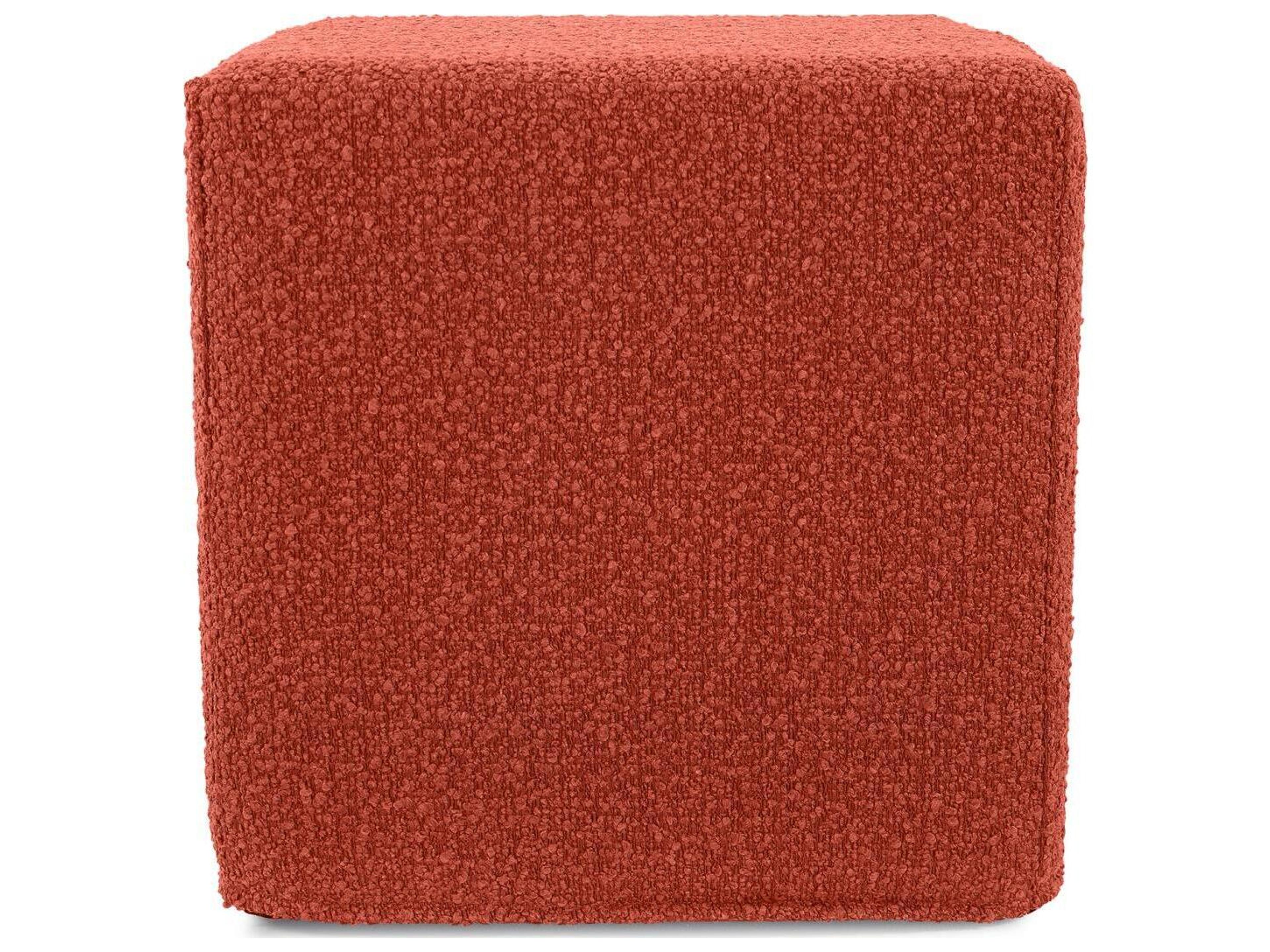 Howard Elliott Outdoor No Tip Alicante Coral Fabric Cushion Ottoman