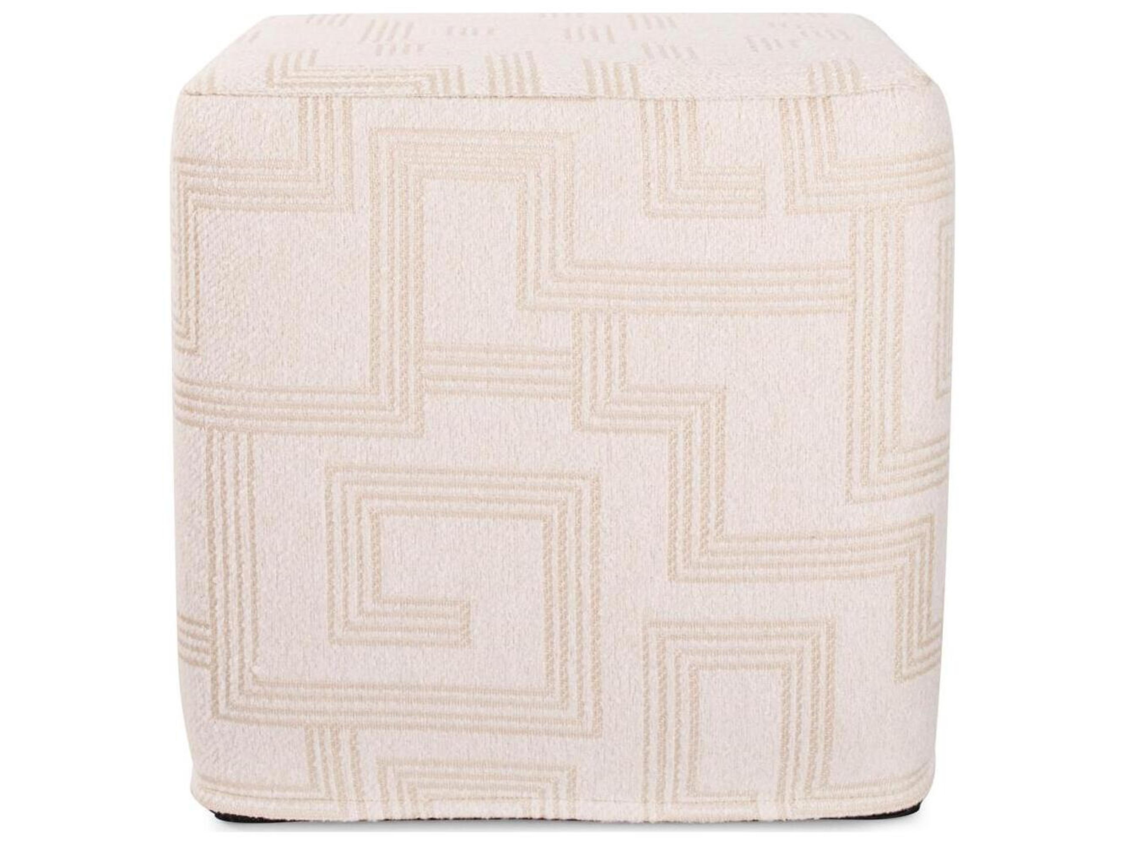 Howard Elliott Outdoor No Tip Syros Natural Fabric Cushion Ottoman
