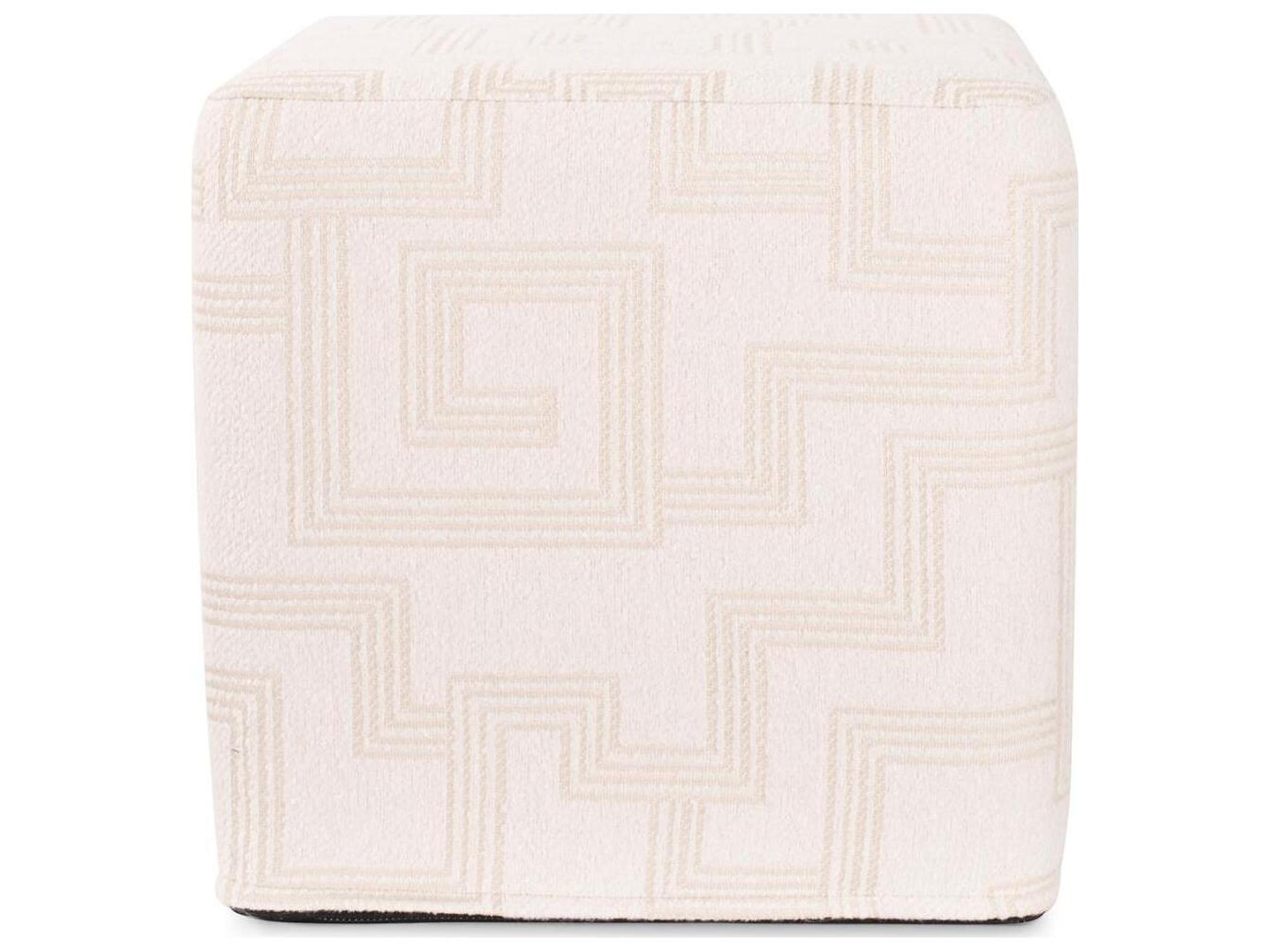 Howard Elliott Outdoor No Tip Syros Natural Fabric Cushion Ottoman