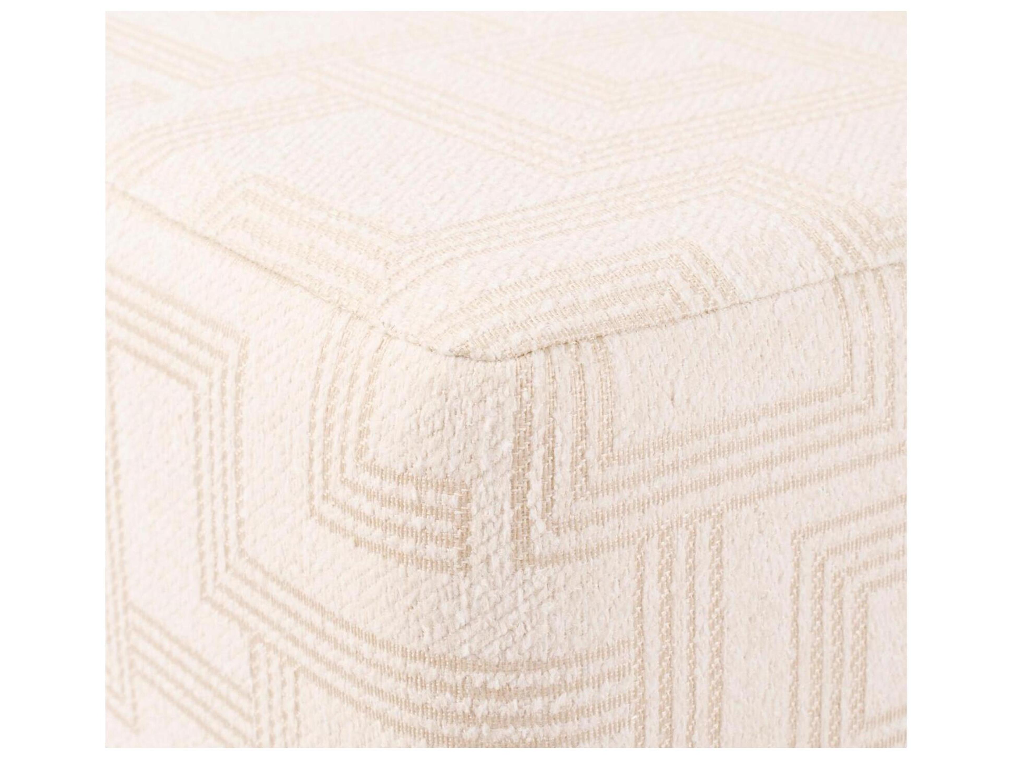 Howard Elliott Outdoor No Tip Syros Natural Fabric Cushion Ottoman