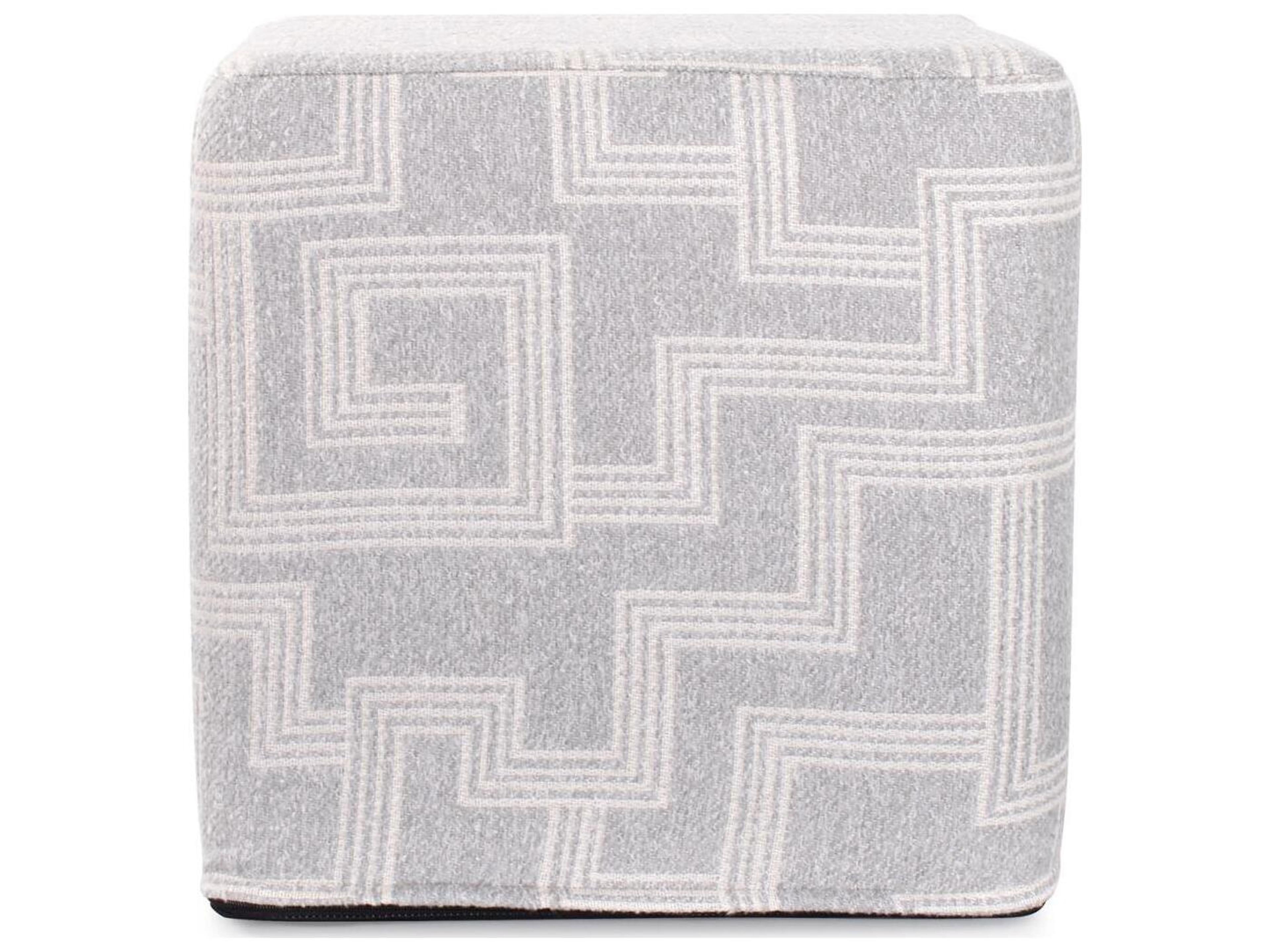 Howard Elliott Outdoor No Tip Syros Fog Fabric Cushion Ottoman