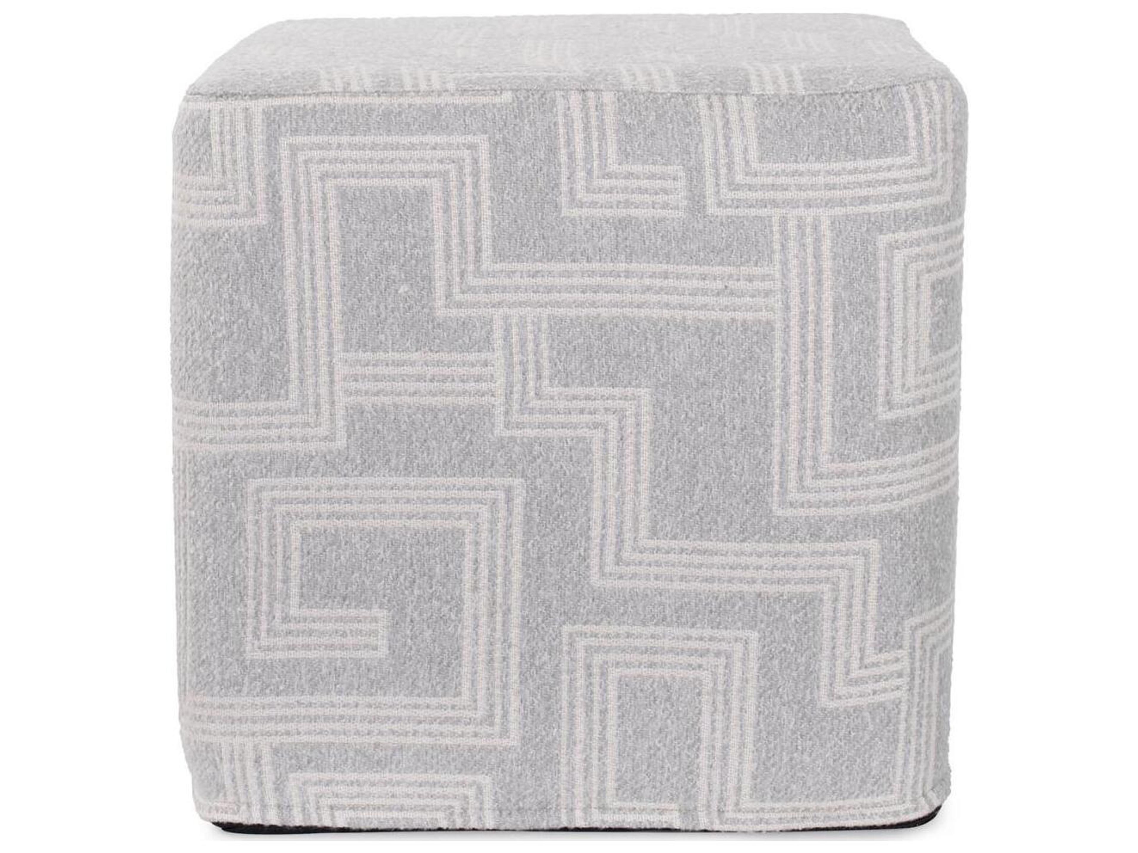 Howard Elliott Outdoor No Tip Syros Fog Fabric Cushion Ottoman