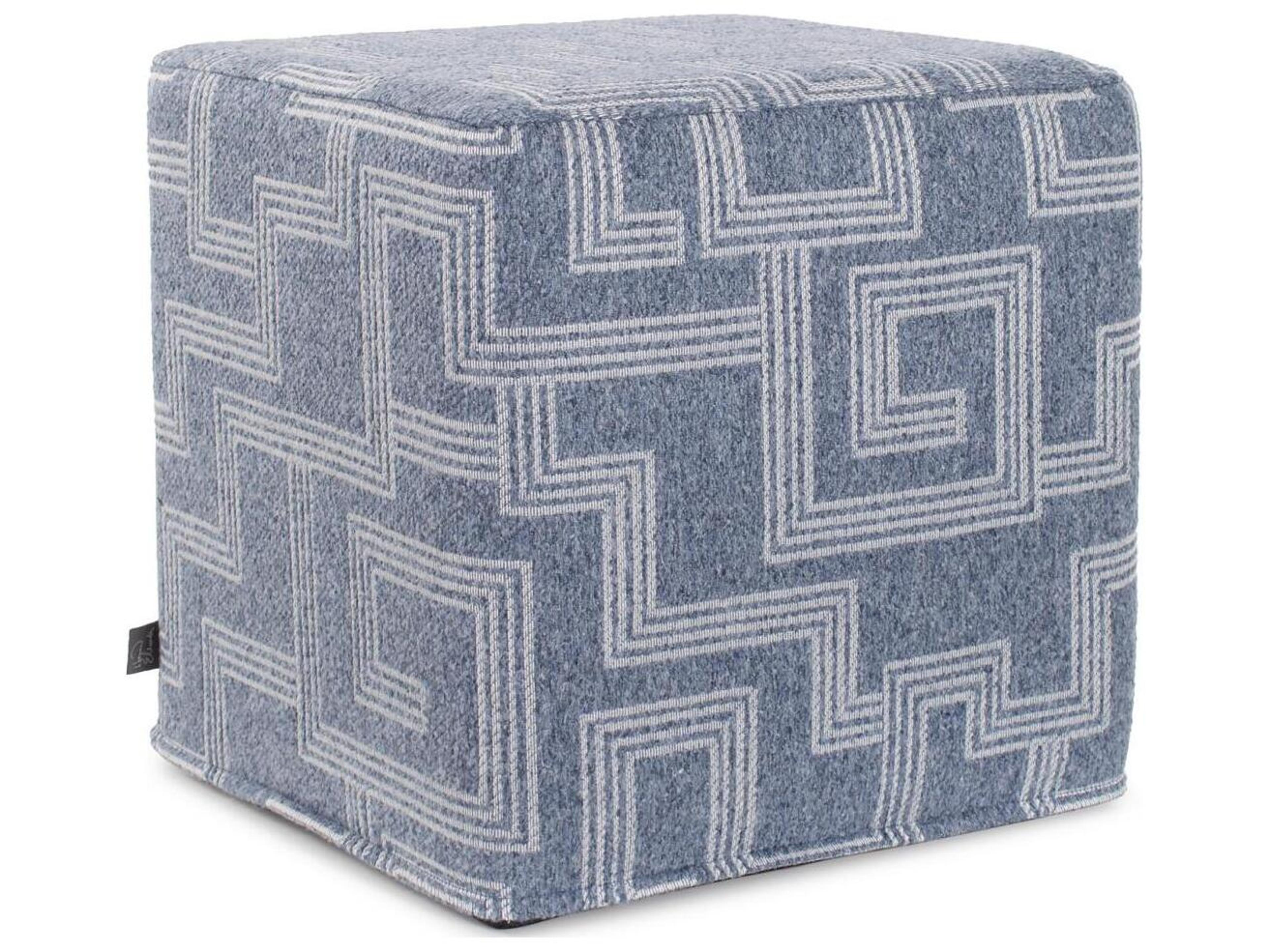 No Tip Syros Denim Fabric Cushion Ottoman