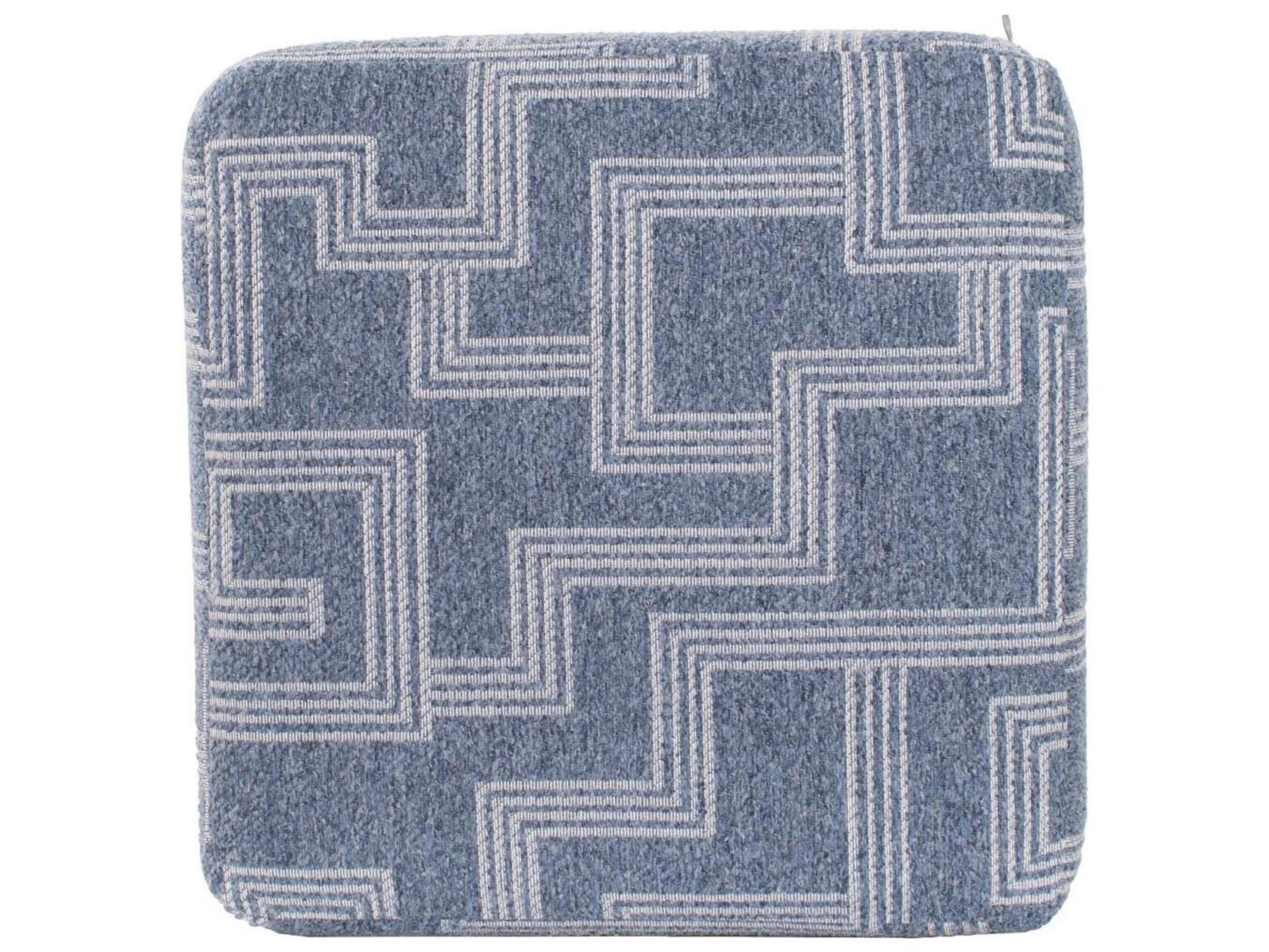 Howard Elliott Outdoor No Tip Syros Denim Fabric Cushion Ottoman