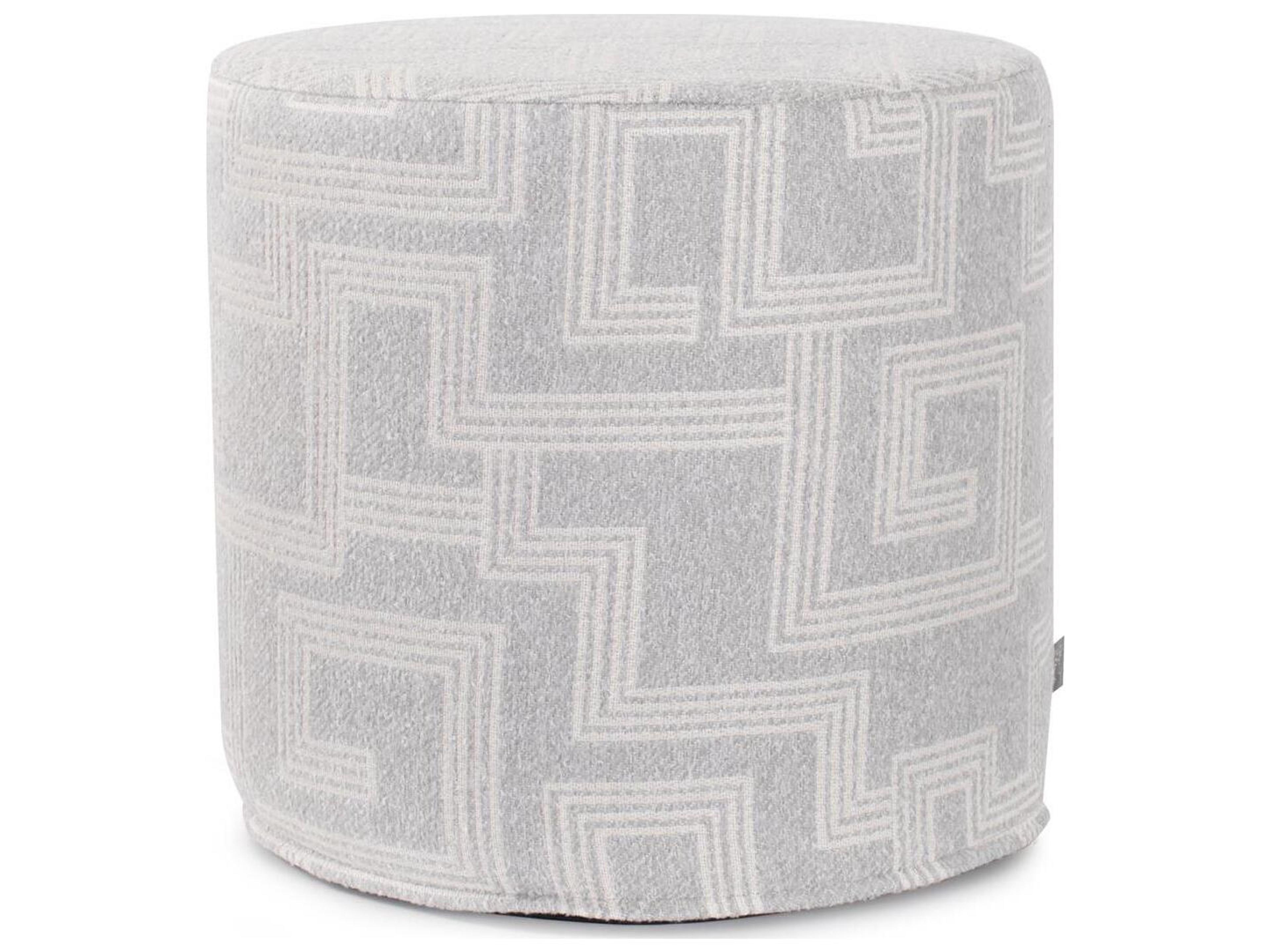 Howard Elliott Outdoor No Tip Syros Fog Fabric Cushion Ottoman