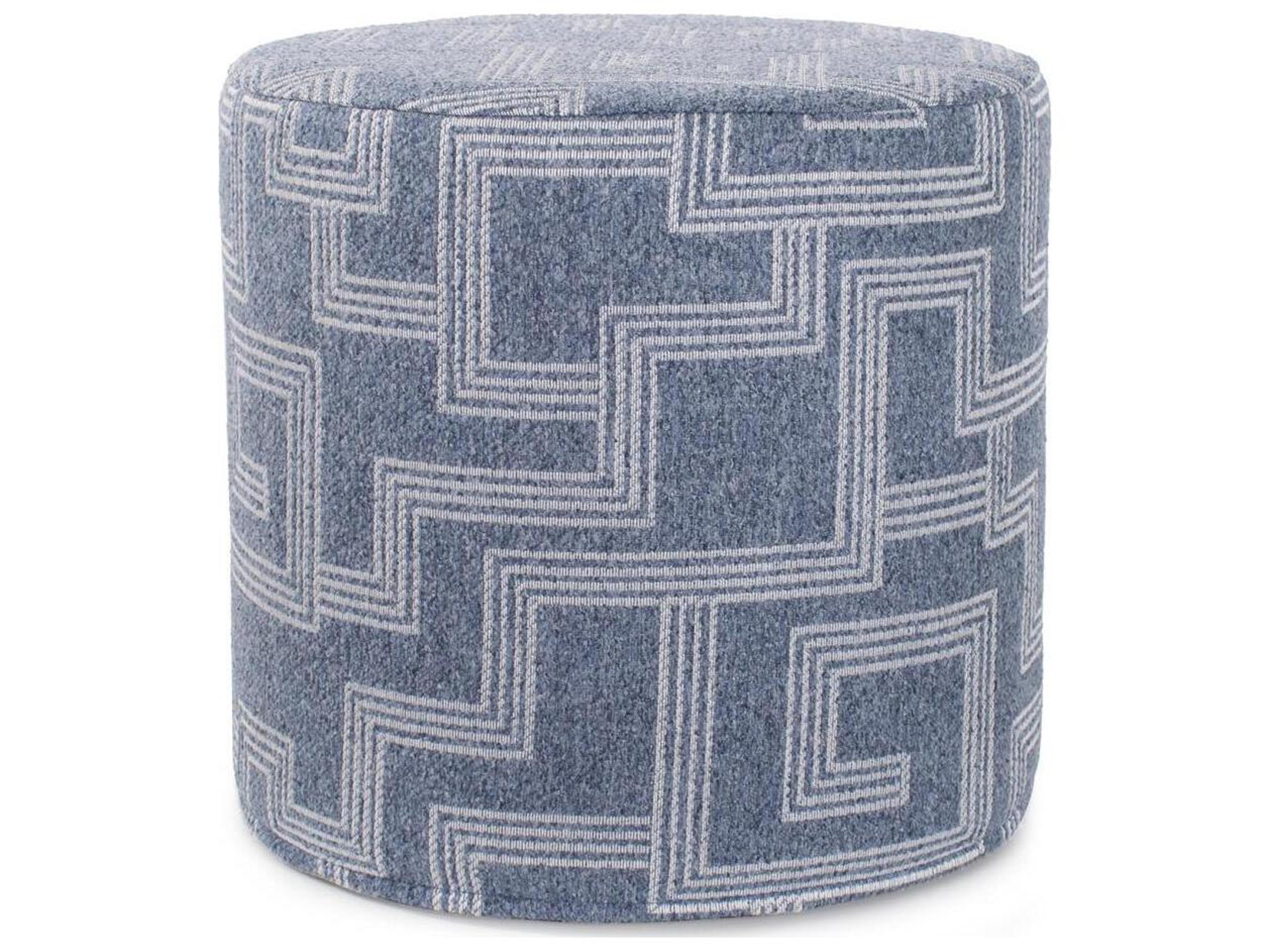 No Tip Syros Denim Fabric Cushion Ottoman