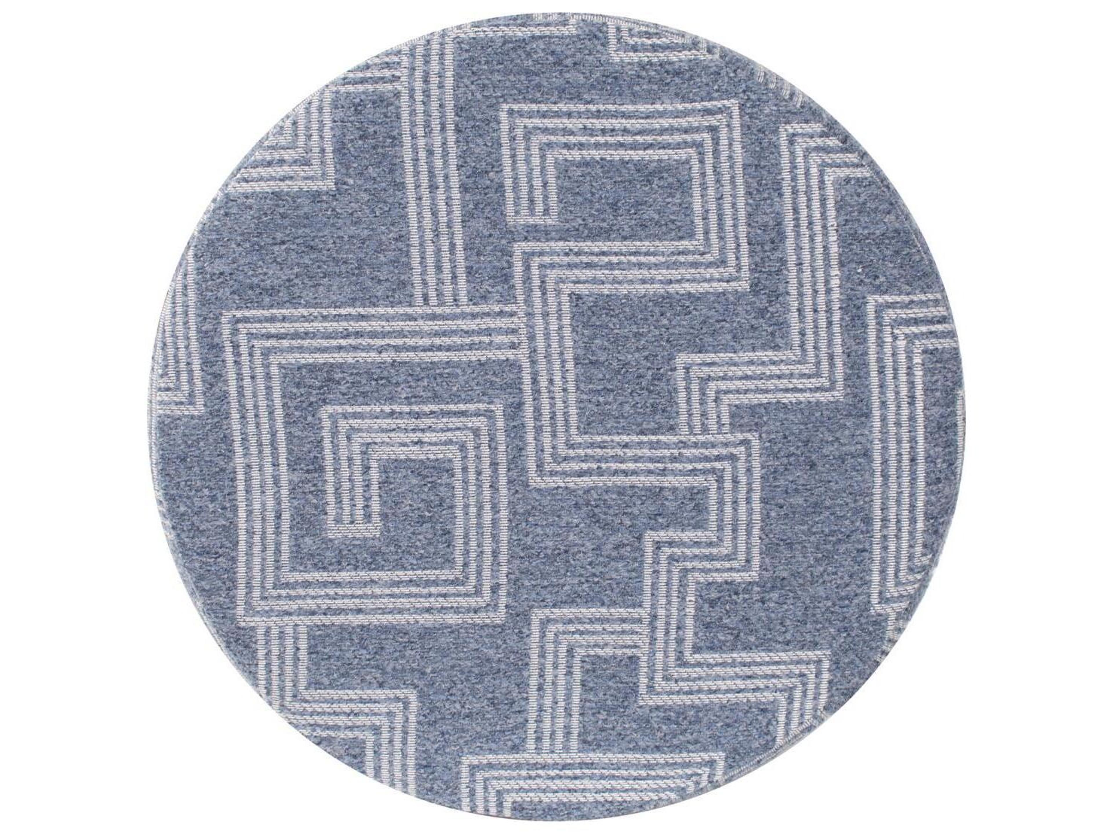 Howard Elliott Outdoor No Tip Syros Denim Fabric Cushion Ottoman