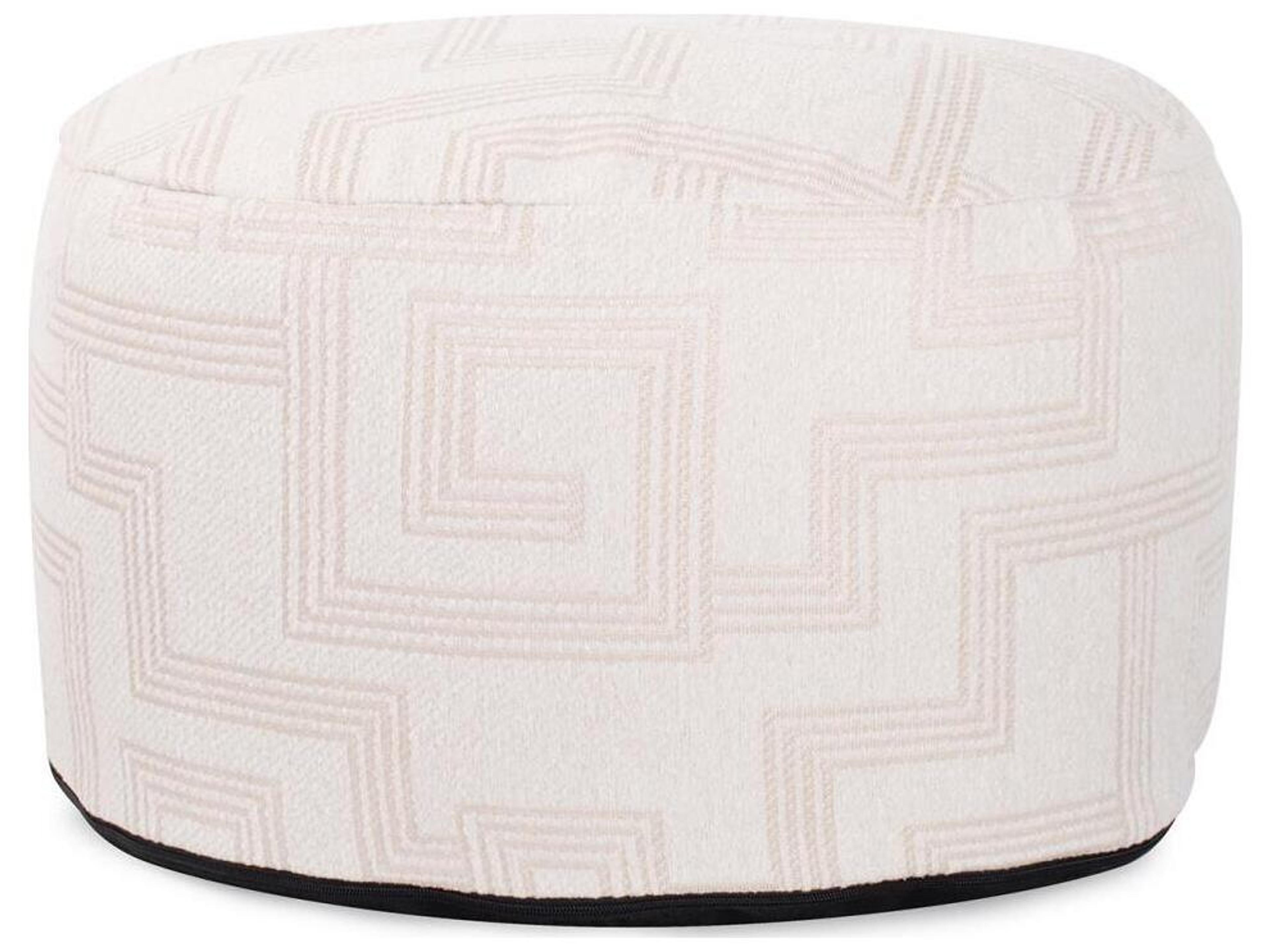 Howard Elliott Outdoor Syros Natural Fabric Cushion Ottoman