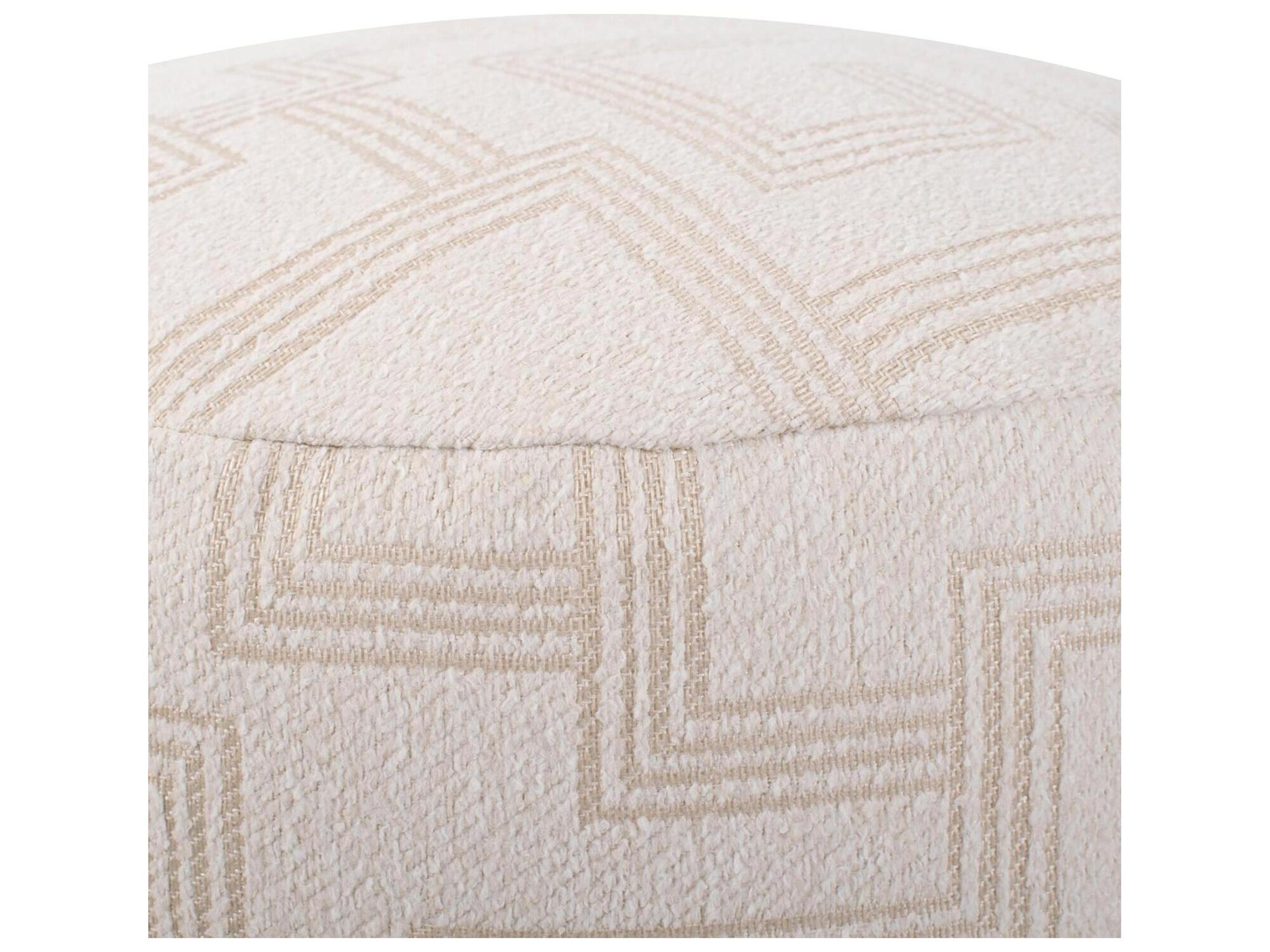 Howard Elliott Outdoor Syros Natural Fabric Cushion Ottoman