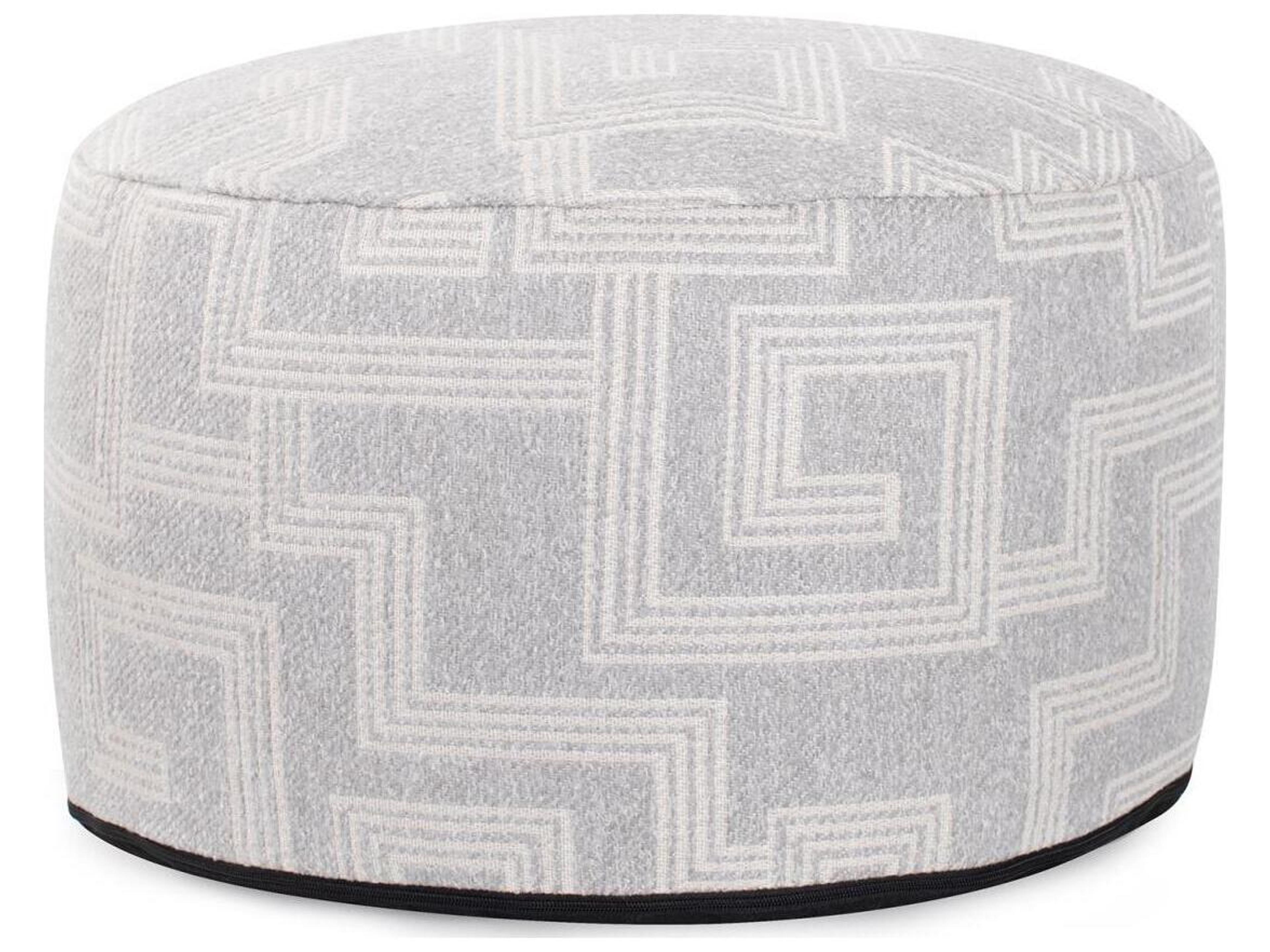 Howard Elliott Outdoor Syros Fog Fabric Cushion Ottoman